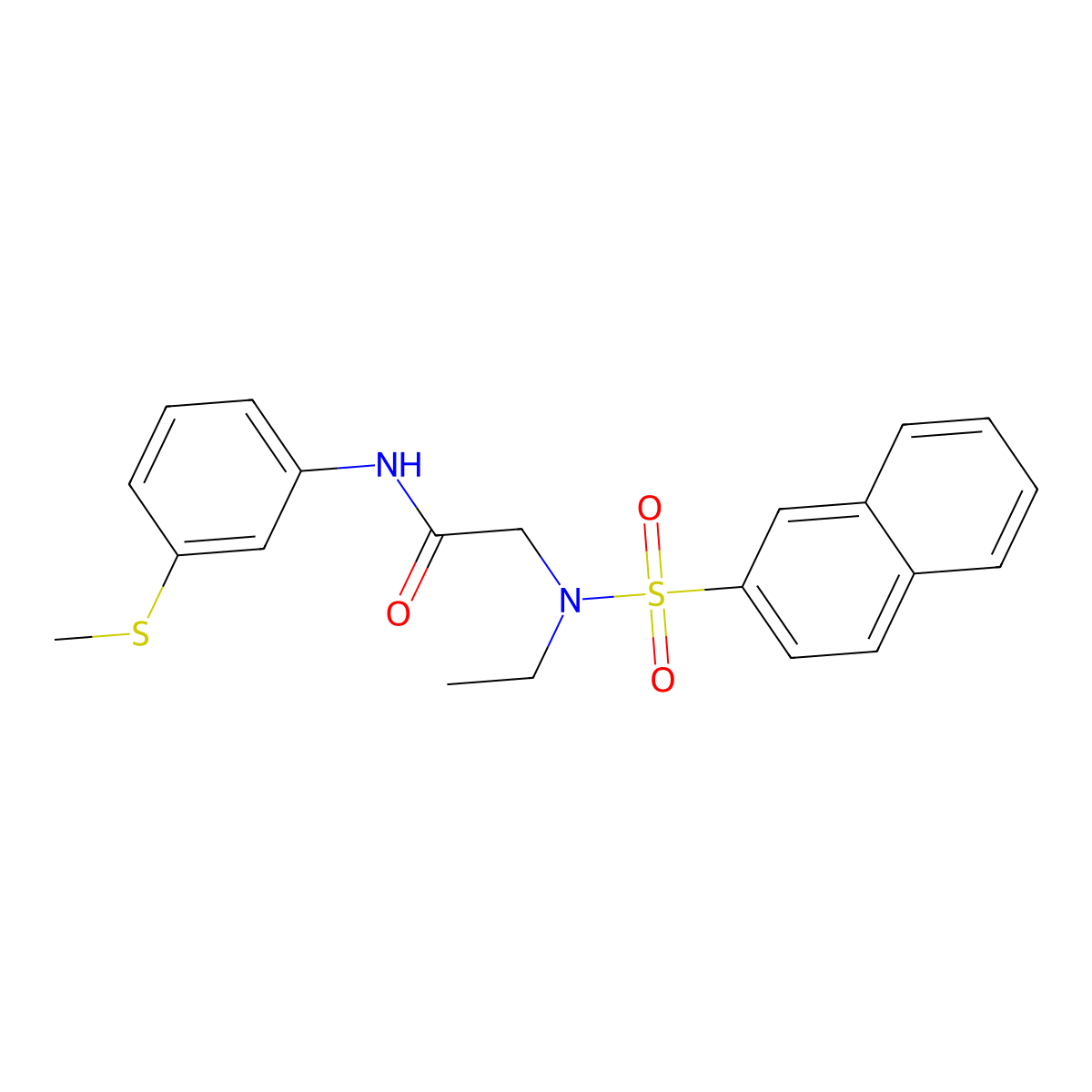 2-[ethyl(naphthalen-2-ylsulfonyl)amino]-N-(3-methylsulfanylphenyl)acetamide molecular structure, CAS 717862-59-4