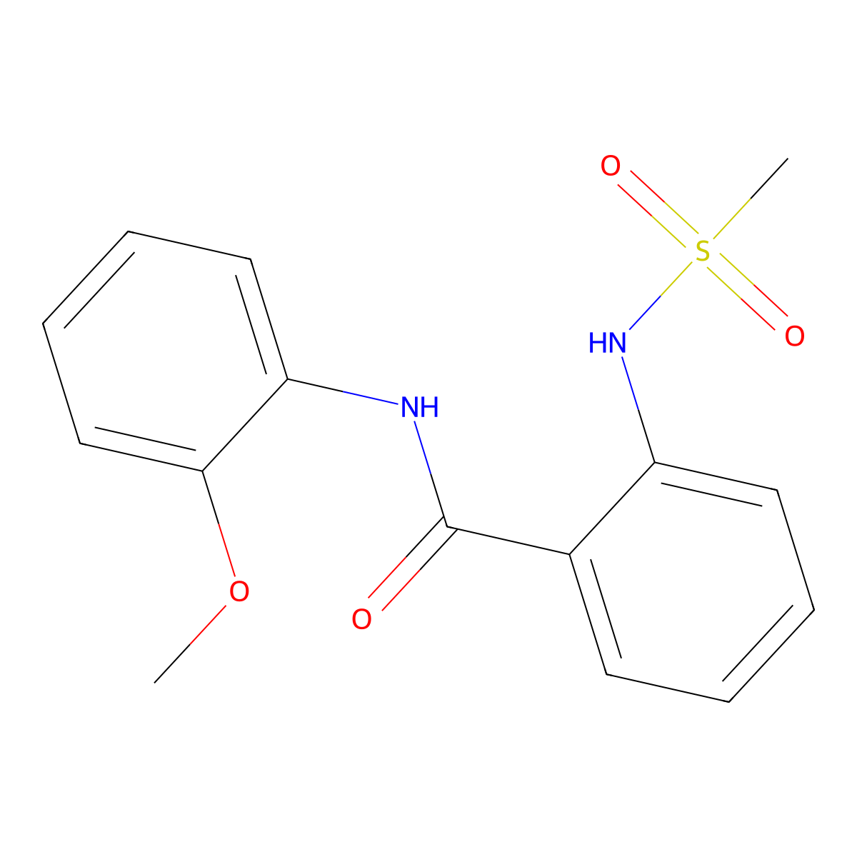 2-(methanesulfonamido)-N-(2-methoxyphenyl)benzamide molecular structure, CAS 717862-66-3