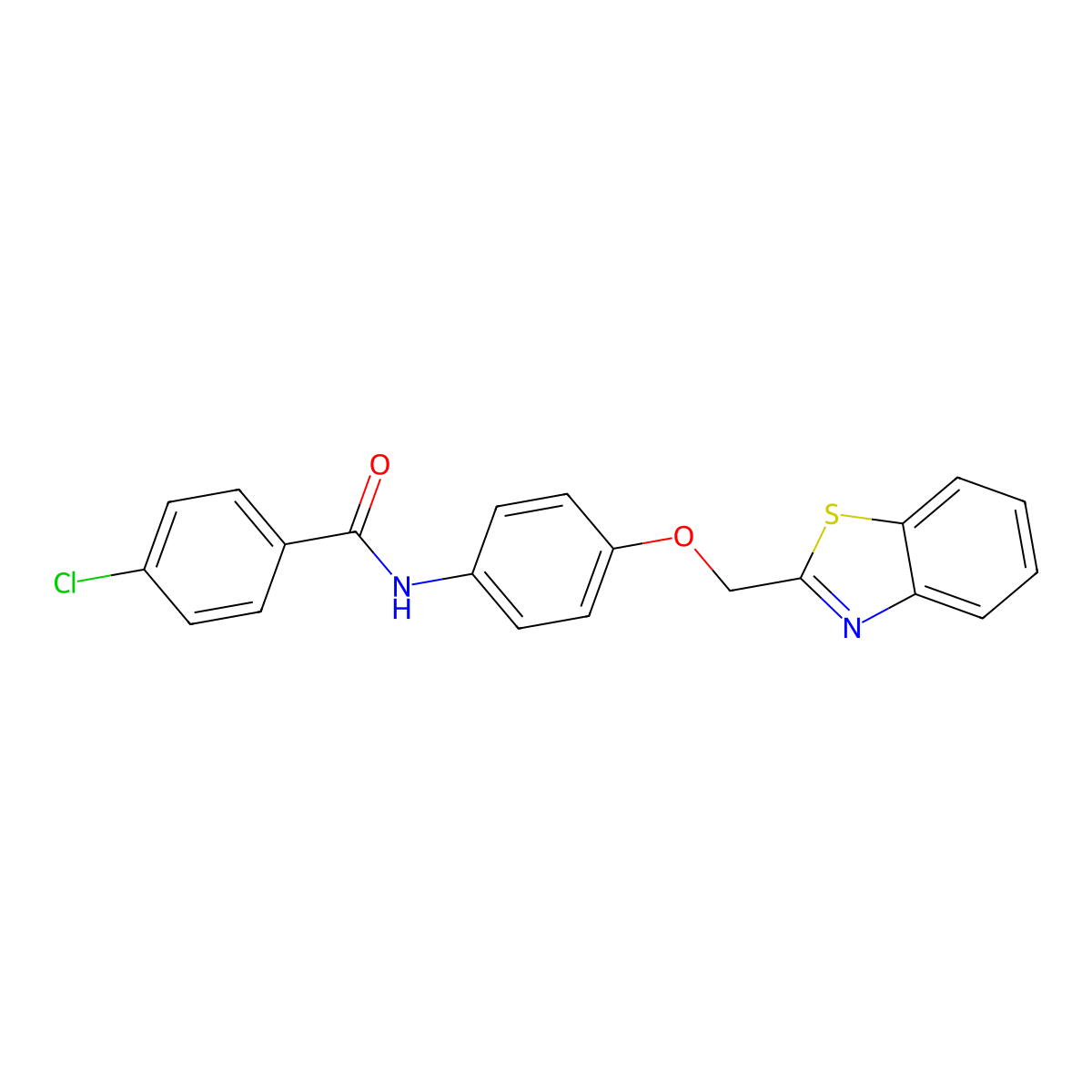 N-[4-(1,3-benzothiazol-2-ylmethoxy)phenyl]-4-chlorobenzamide molecular structure, CAS 717863-00-8