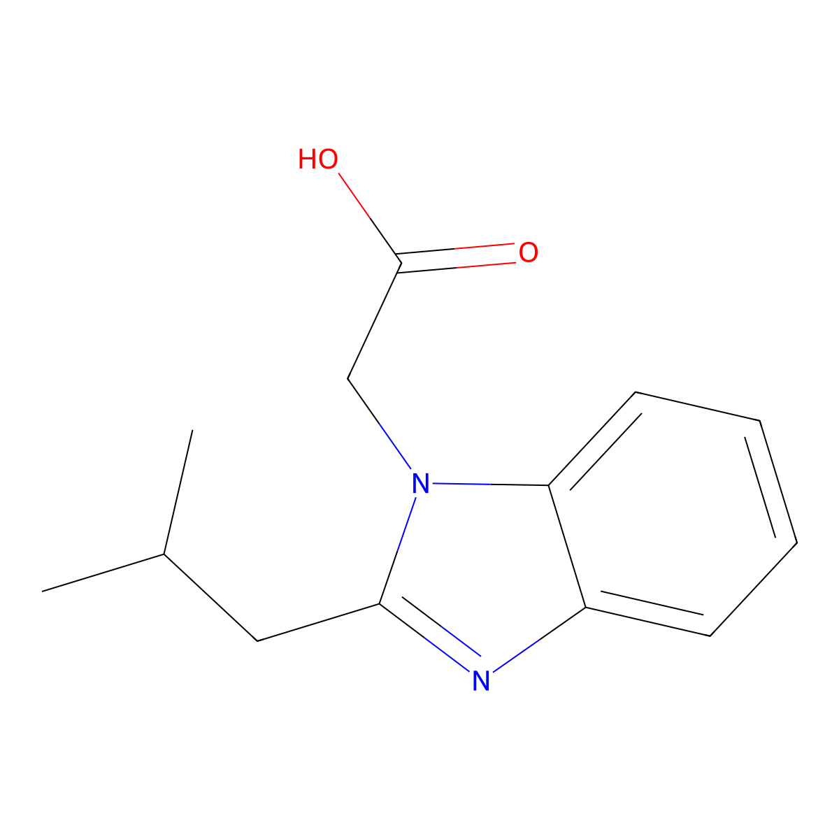 (2-isobutyl-1H-benzimidazol-1-yl)acetic acid molecular structure, CAS 717863-10-0
