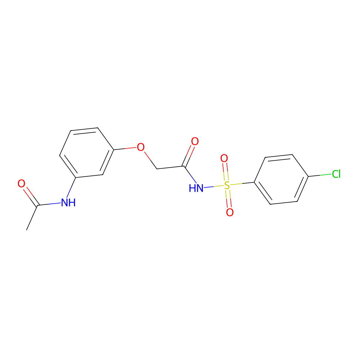 2-[3-(acetylamino)phenoxy]-N-[(4-chlorophenyl)sulfonyl]acetamide molecular structure, CAS 717863-11-1