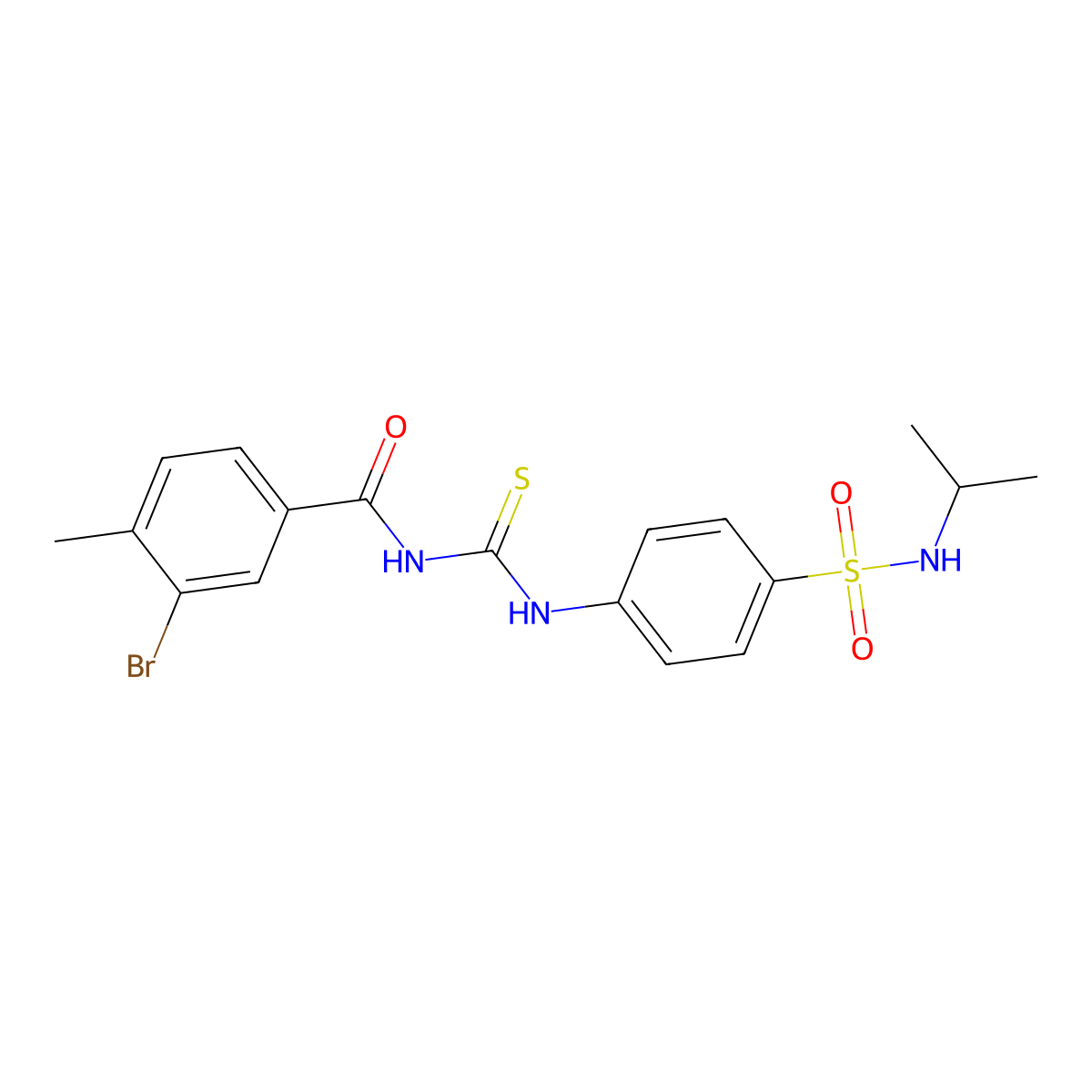 3-bromo-4-methyl-N-[[4-(propan-2-ylsulfamoyl)phenyl]carbamothioyl]benzamide molecular structure, CAS 717863-15-5