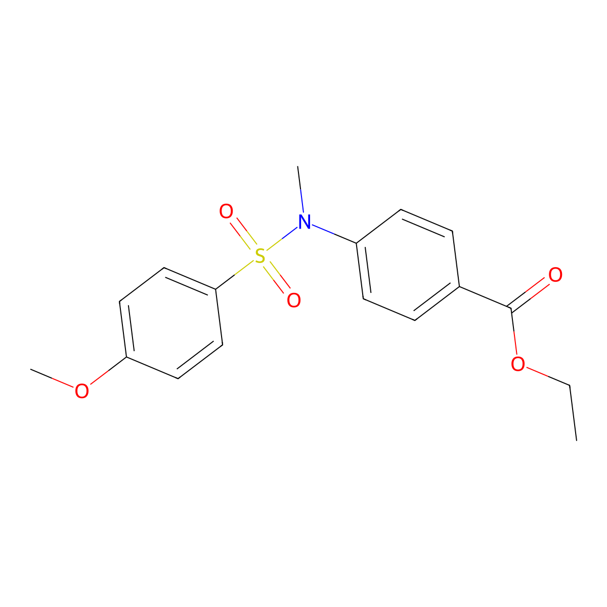 Ethyl 4-[[(4-methoxyphenyl)sulfonyl](methyl)amino]benzoate molecular structure, CAS 717863-40-6