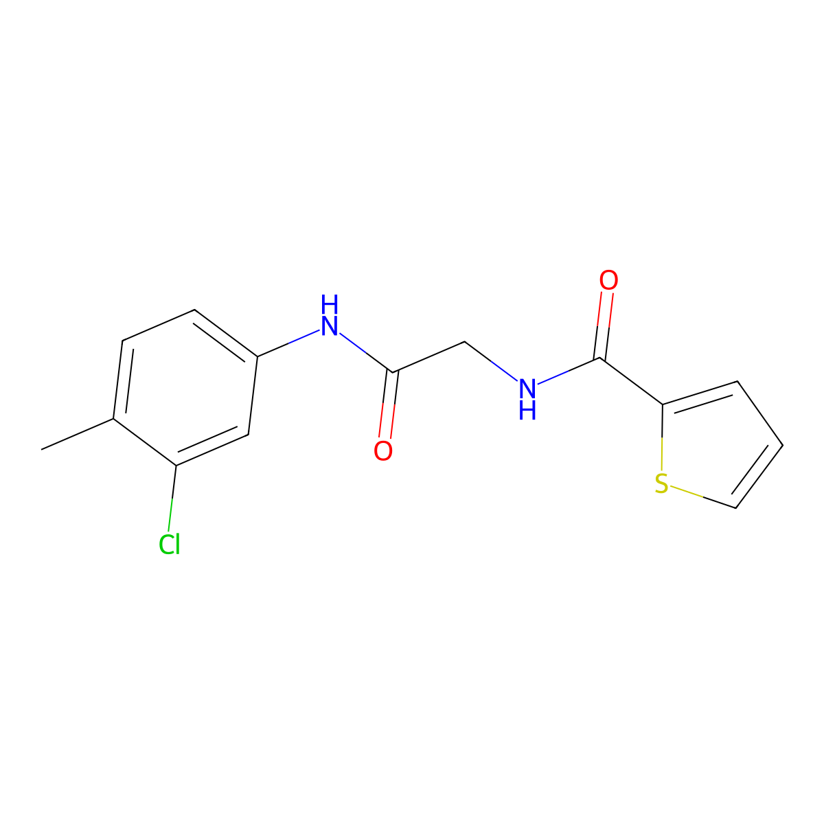 N-[2-(3-chloro-4-methylanilino)-2-oxoethyl]thiophene-2-carboxamide molecular structure, CAS 717863-45-1