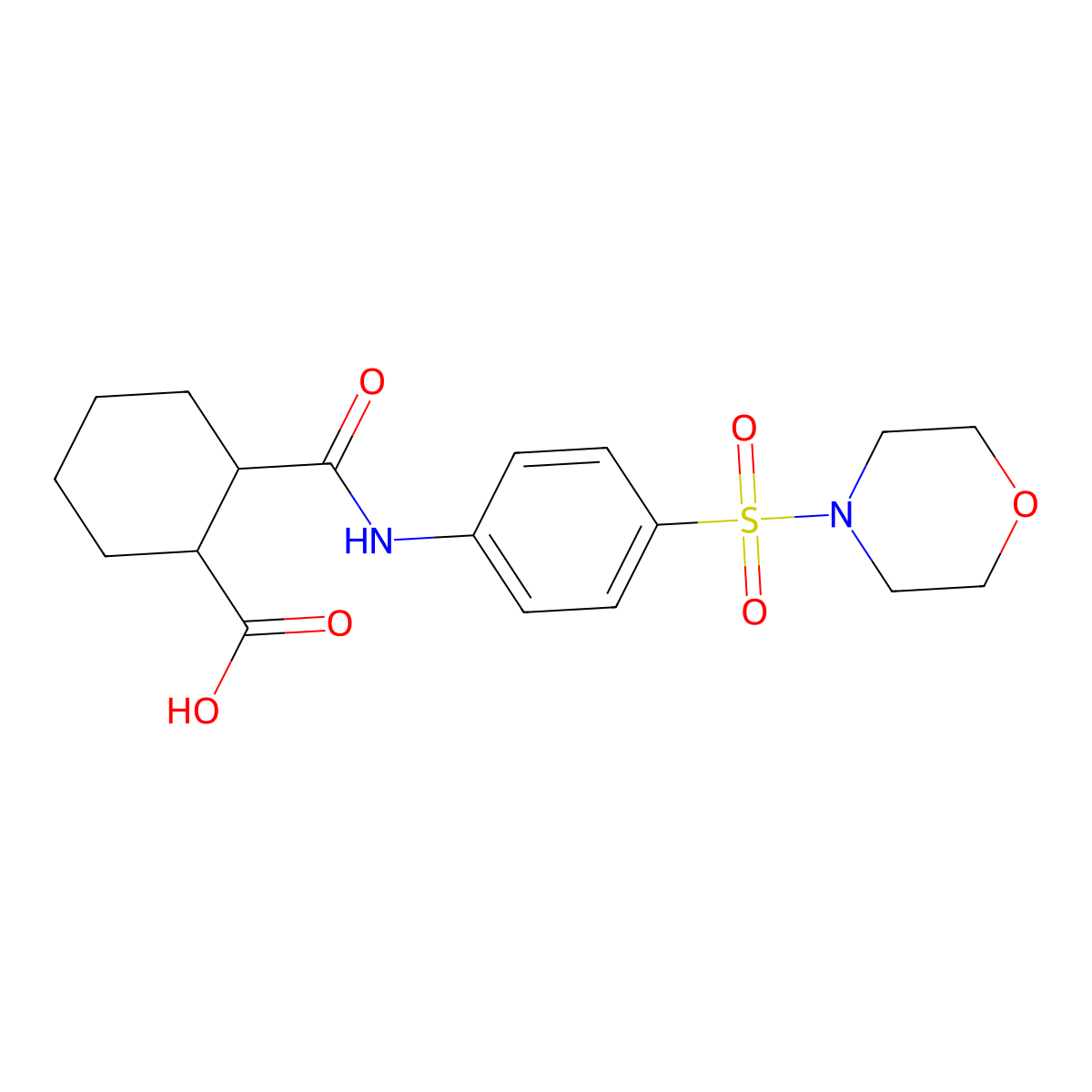2-[4-(Morpholine-4-sulfonyl)-phenylcarbamoyl]-cyclohexanecarboxylic acid molecular structure, CAS 717863-62-2
