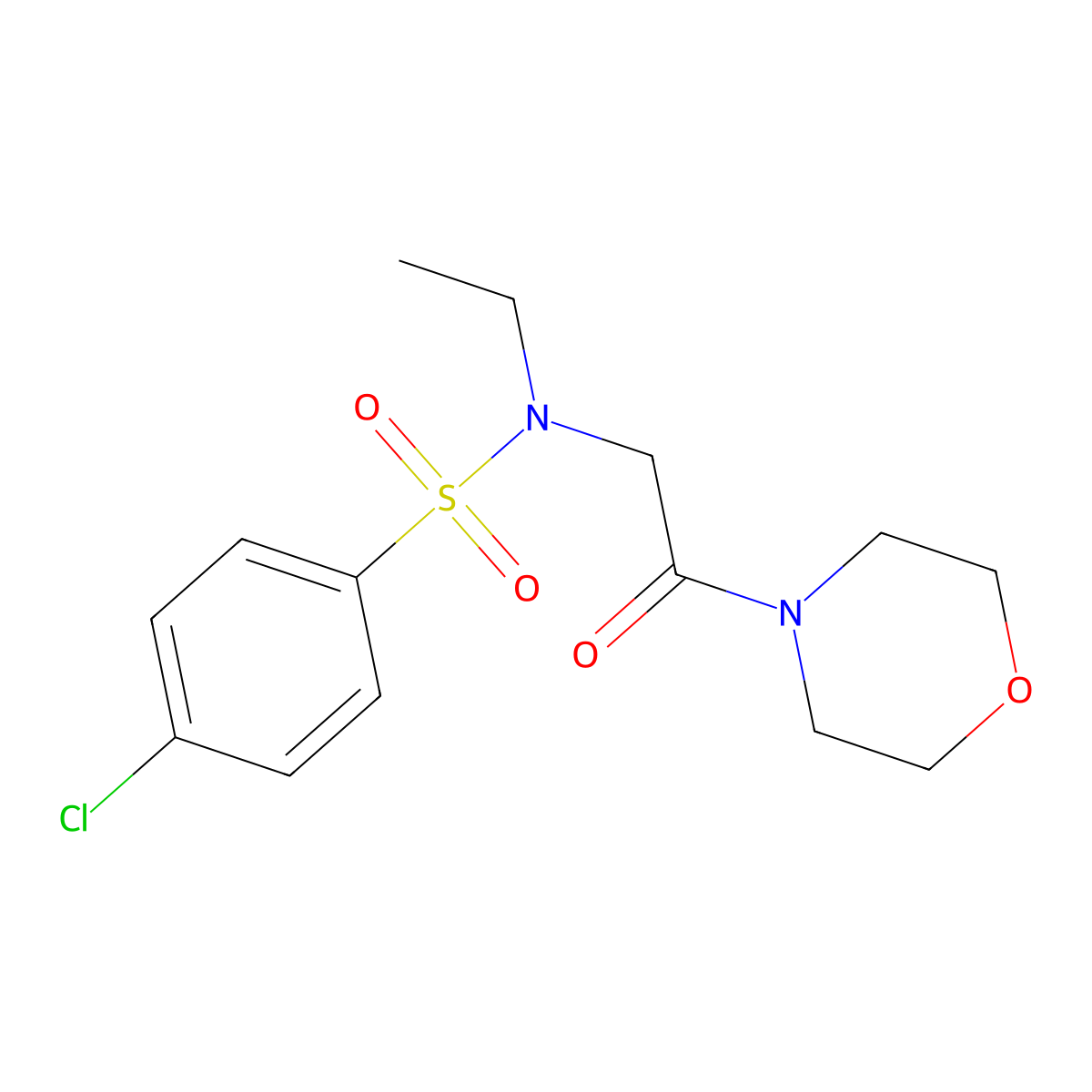 4-chloro-N-ethyl-N-[2-(morpholin-4-yl)-2-oxoethyl]benzenesulfonamide molecular structure, CAS 717863-66-6