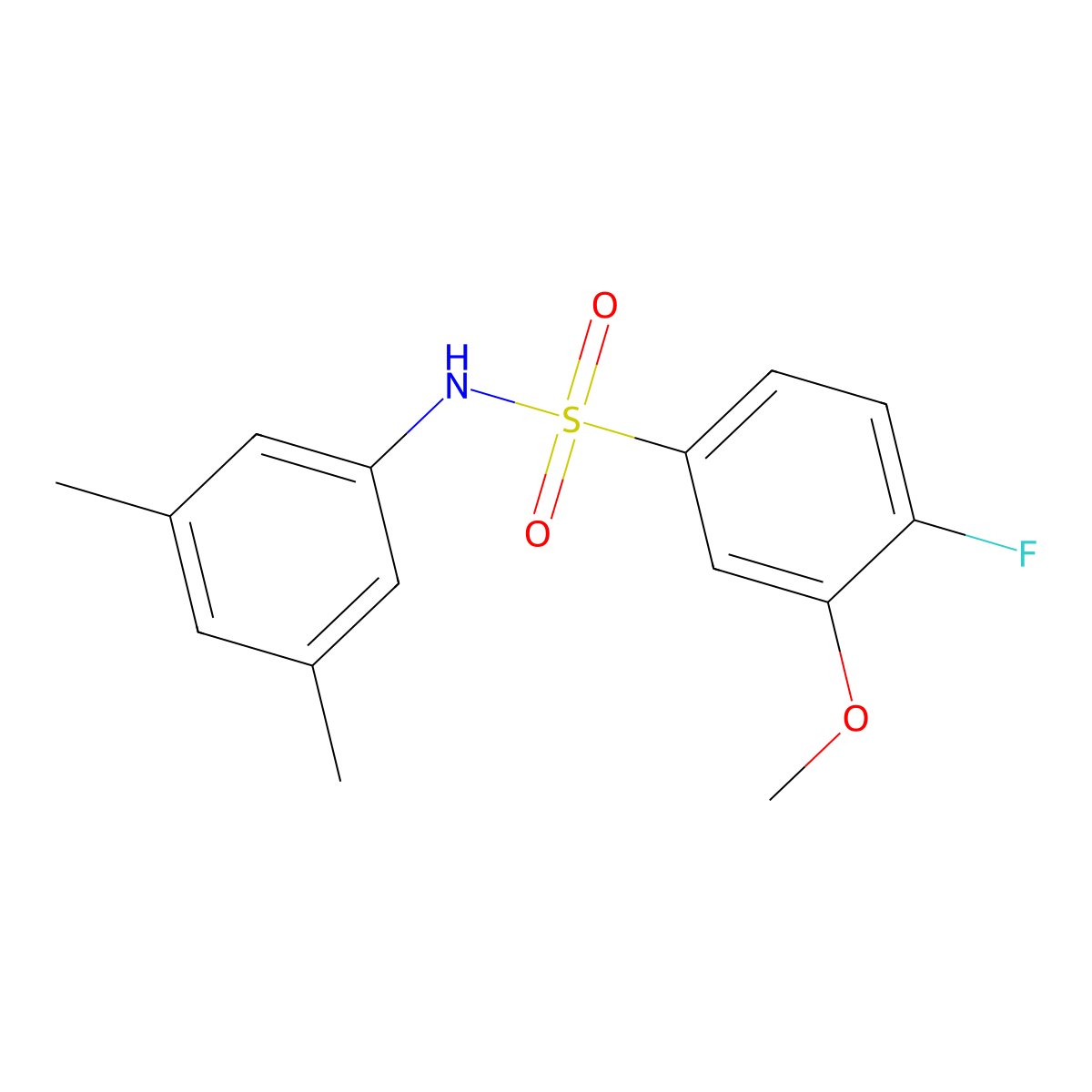 N-(3,5-dimethylphenyl)-4-fluoro-3-methoxybenzenesulfonamide molecular structure, CAS 717863-69-9
