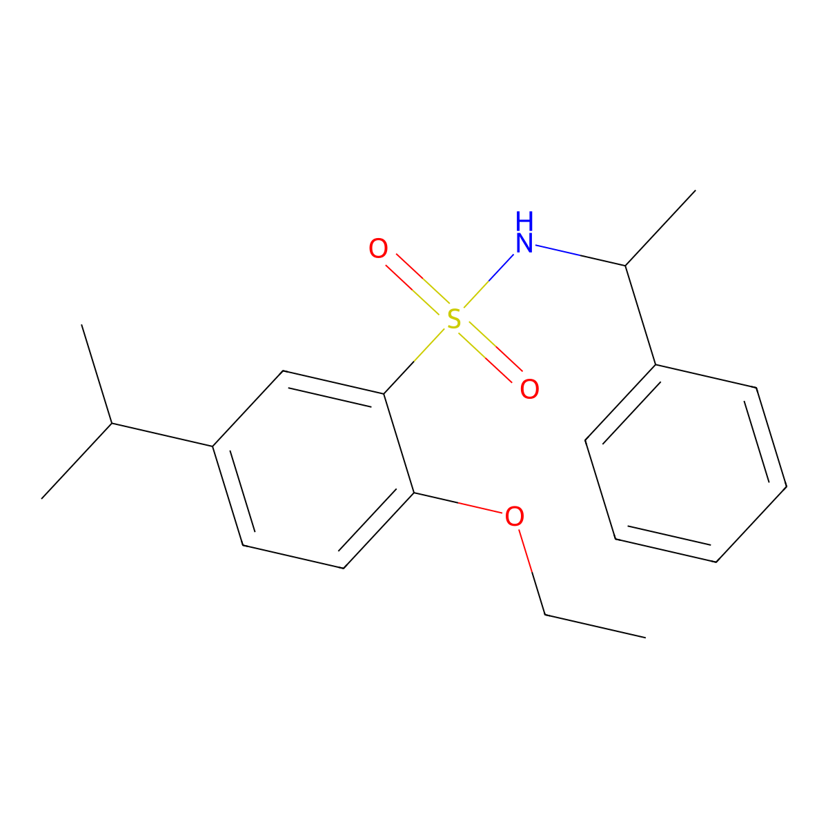 2-ethoxy-N-(1-phenylethyl)-5-propan-2-ylbenzenesulfonamide molecular structure, CAS 717863-97-3