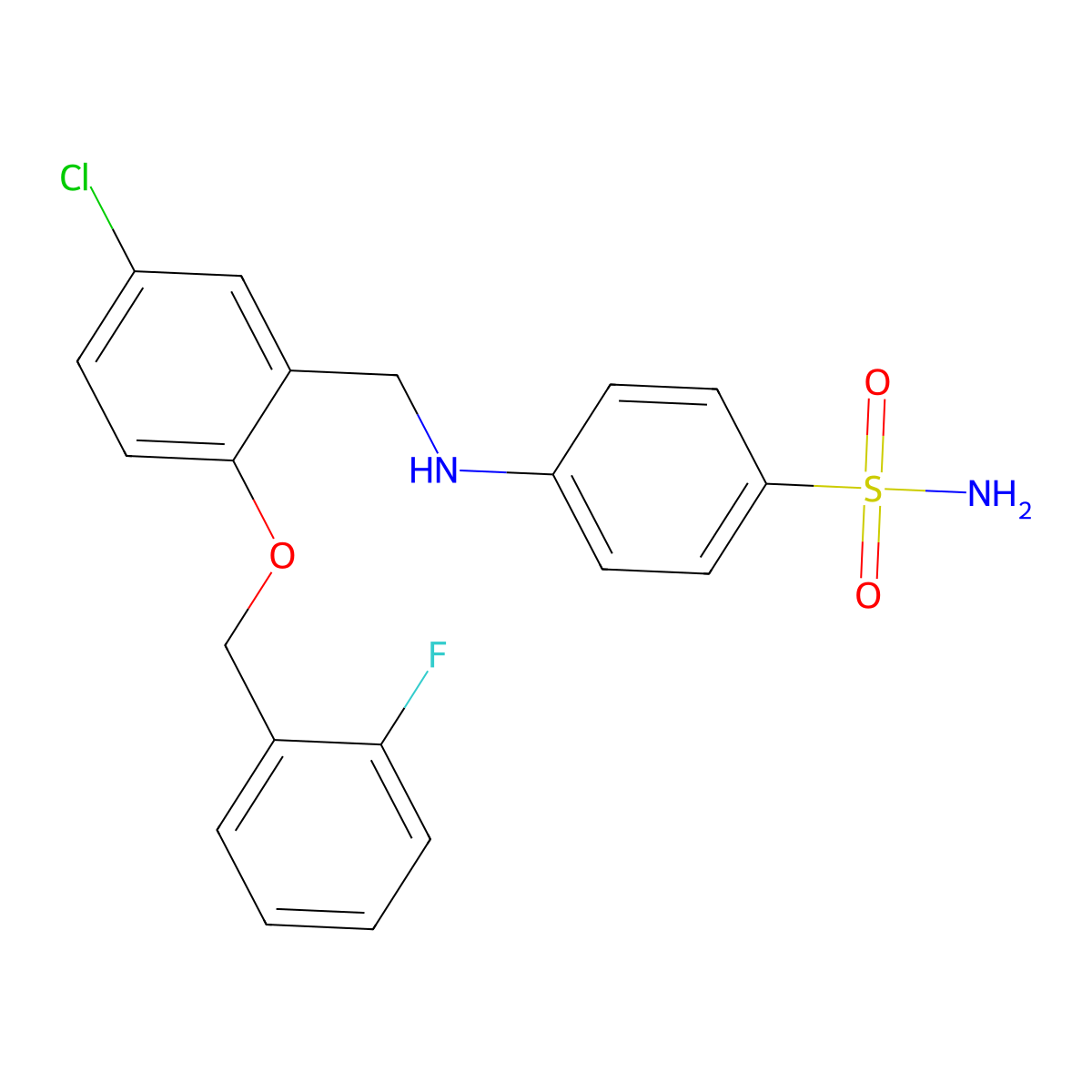 4-({5-Chloro-2-[(2-fluorobenzyl)oxy]benzyl}amino)benzenesulfonamide molecular structure, CAS 717864-06-7