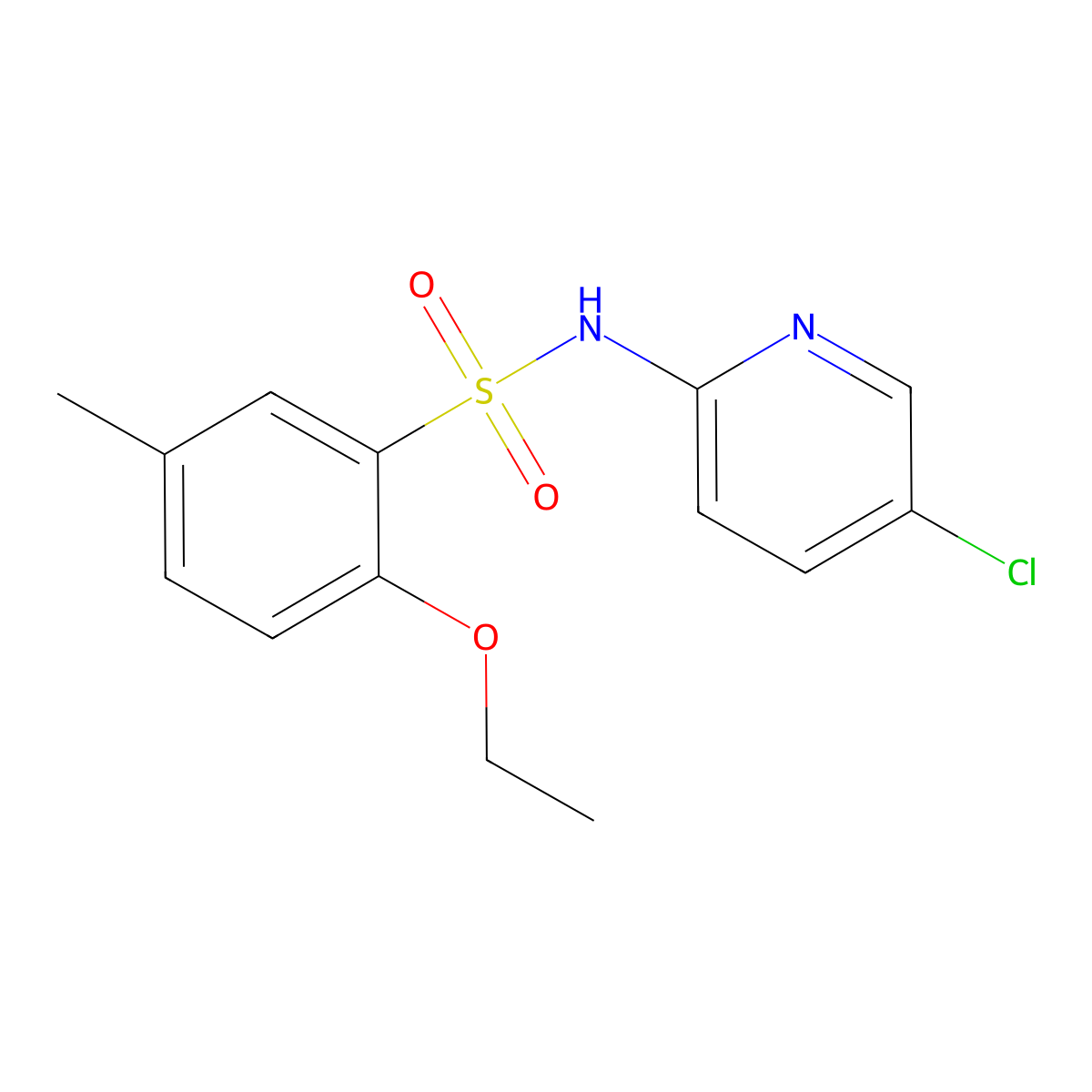 N-(5-chloro-2-pyridinyl)-2-ethoxy-5-methylbenzenesulfonamide molecular structure, CAS 717864-09-0