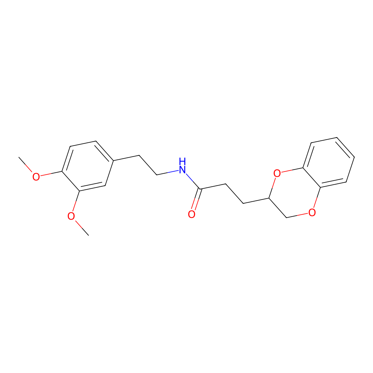 3-(2,3-dihydro-1,4-benzodioxin-2-yl)-N-[2-(3,4-dimethoxyphenyl)ethyl]propanamide molecular structure, CAS 717864-10-3