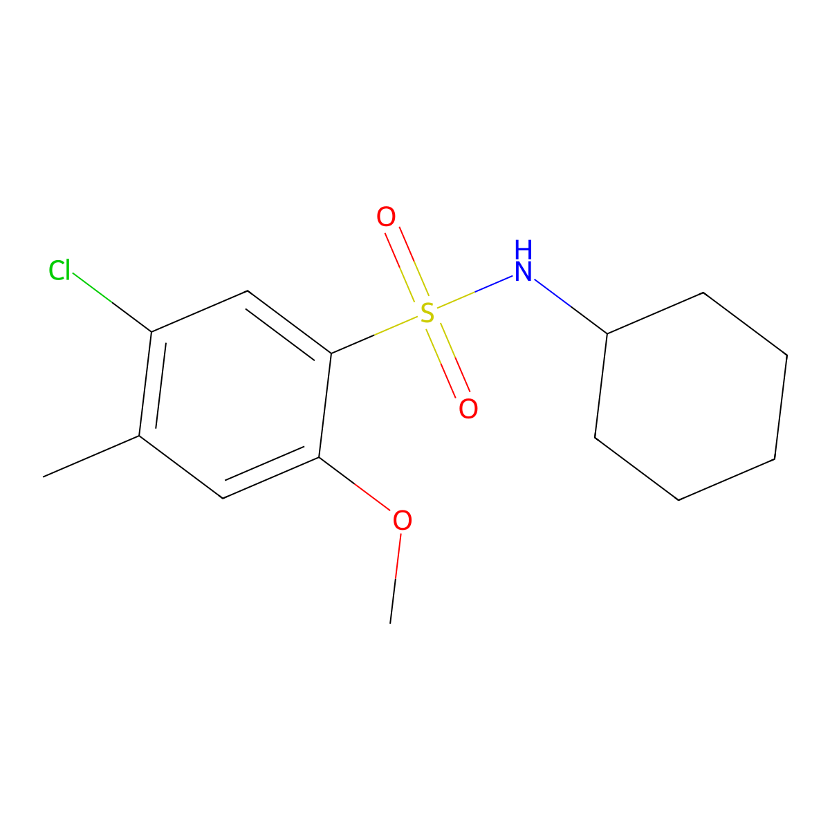 [(5-Chloro-2-methoxy-4-methylphenyl)sulfonyl]cyclohexylamine molecular structure, CAS 717864-13-6