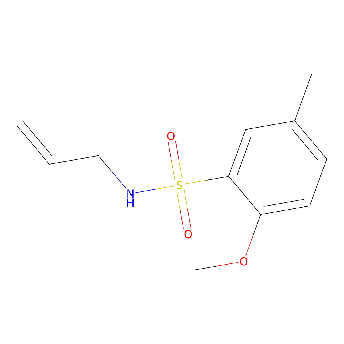 N-allyl-2-methoxy-5-methylbenzenesulfonamide molecular structure, CAS 717864-17-0