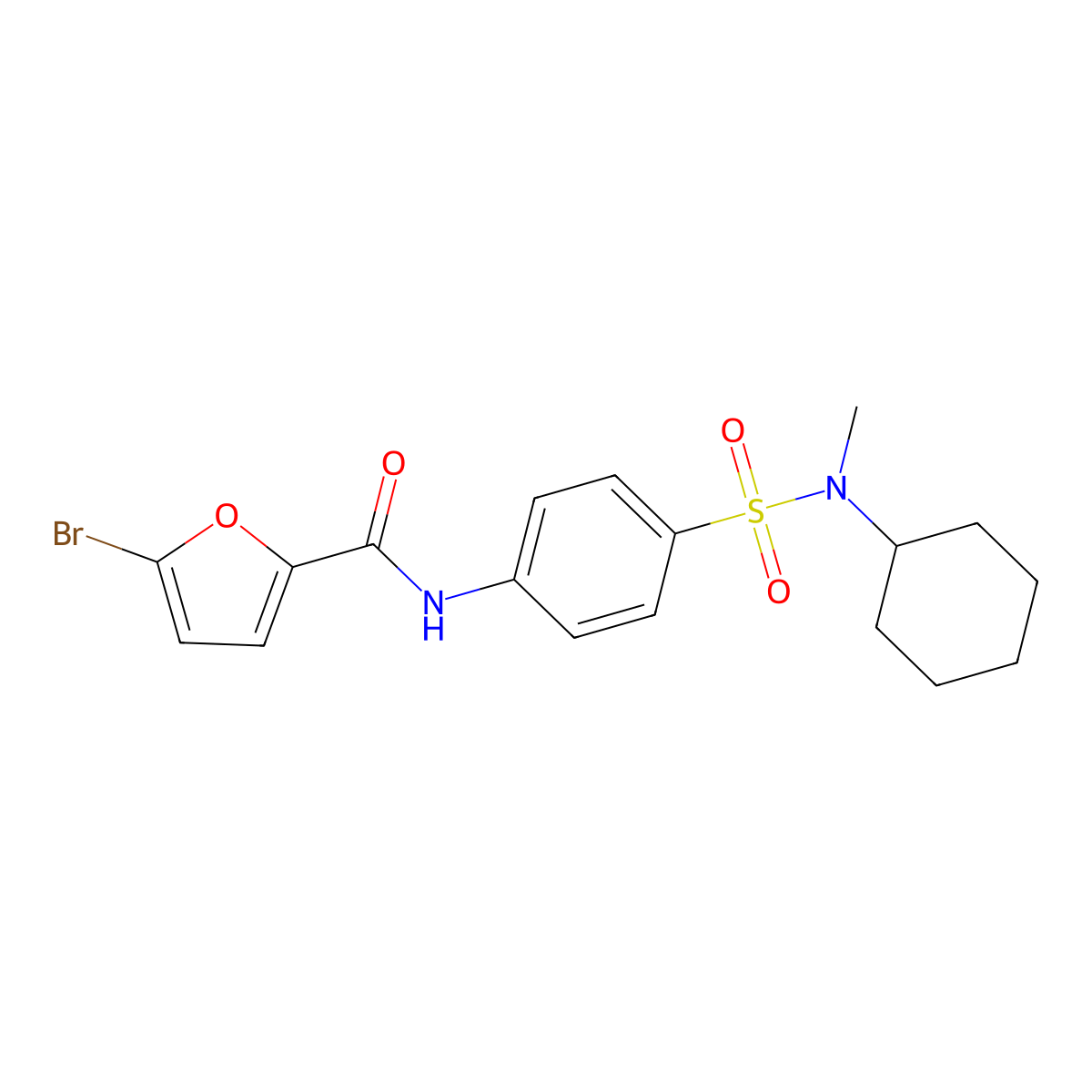 5-bromo-N-(4-{[cyclohexyl(methyl)amino]sulfonyl}phenyl)-2-furamide molecular structure, CAS 717864-19-2