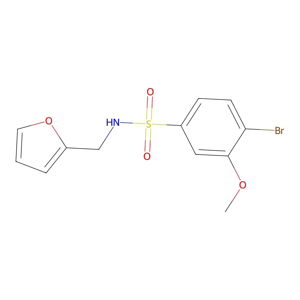 4-bromo-N-(furan-2-ylmethyl)-3-methoxybenzenesulfonamide molecular structure, CAS 717864-47-6