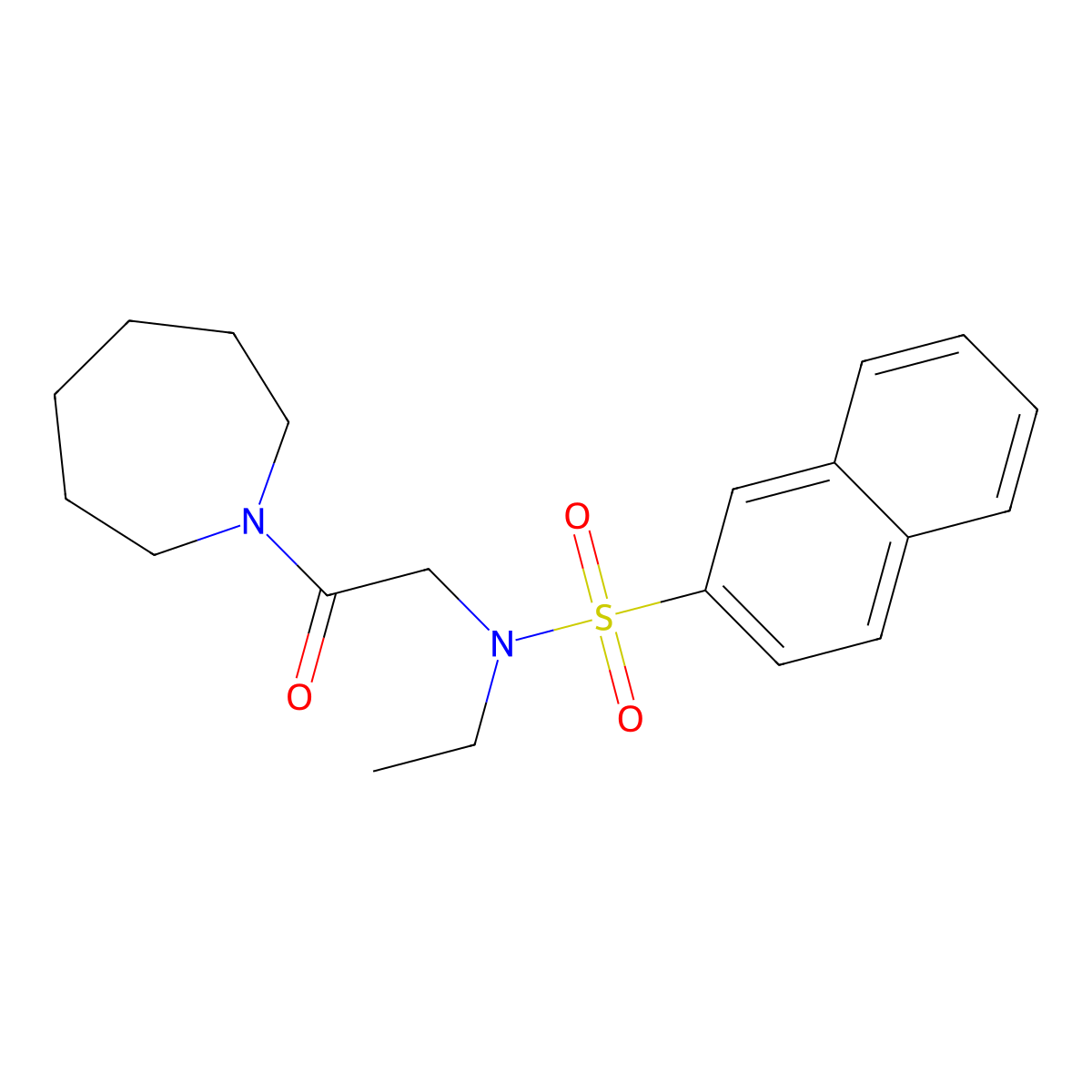 N-[2-(azepan-1-yl)-2-oxoethyl]-N-ethylnaphthalene-2-sulfonamide molecular structure, CAS 717864-58-9