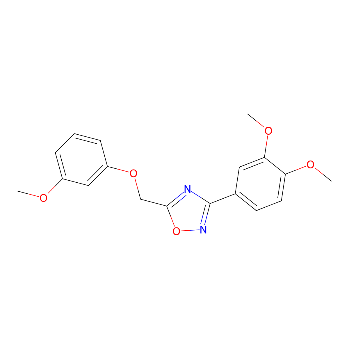 3-(3,4-Dimethoxyphenyl)-5-[(3-methoxyphenoxy)methyl]-1,2,4-oxadiazole molecular structure, CAS 717864-64-7