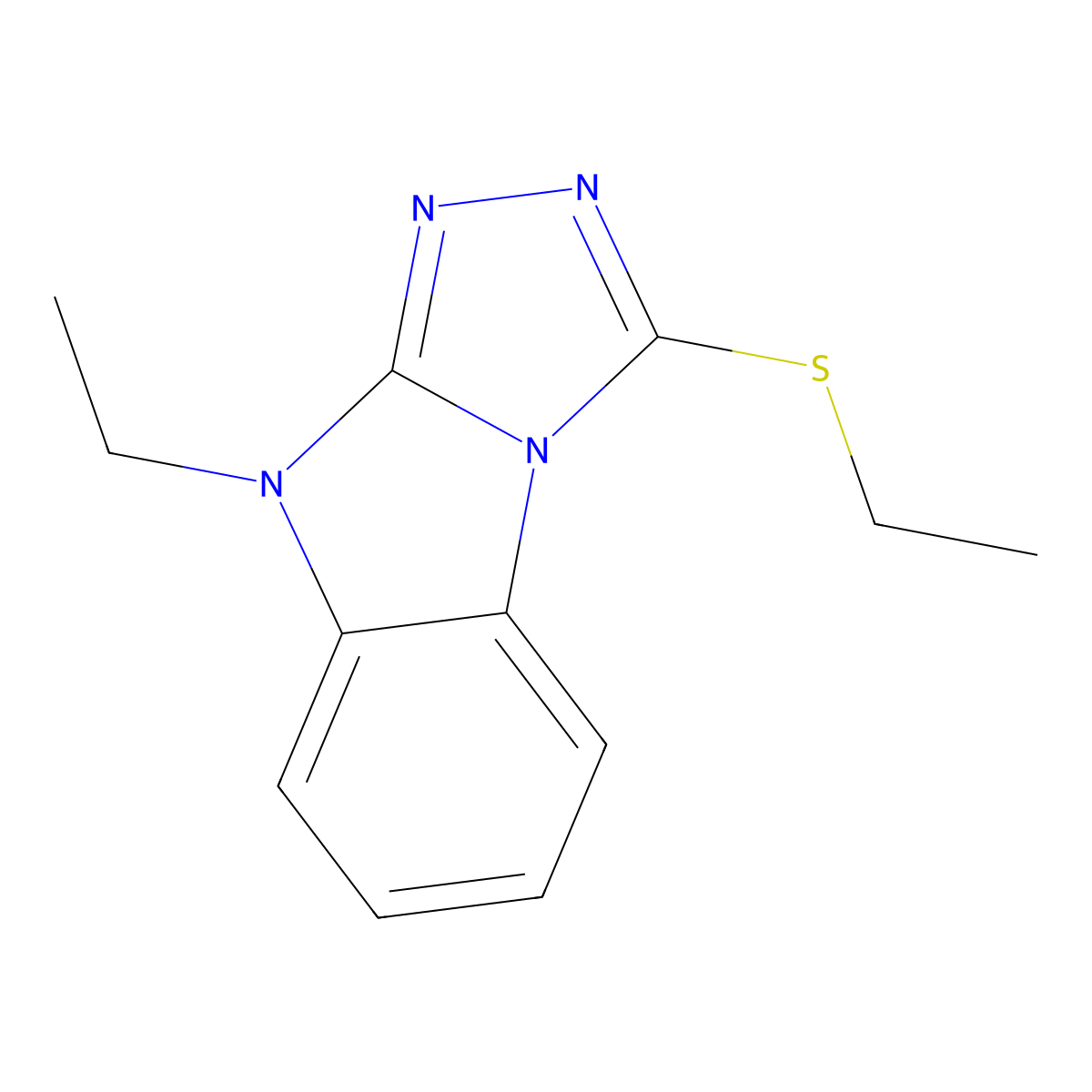 9-ethyl-3-(ethylsulfanyl)-9H-[1,2,4]triazolo[4,3-a]benzimidazole molecular structure, CAS 717864-90-9