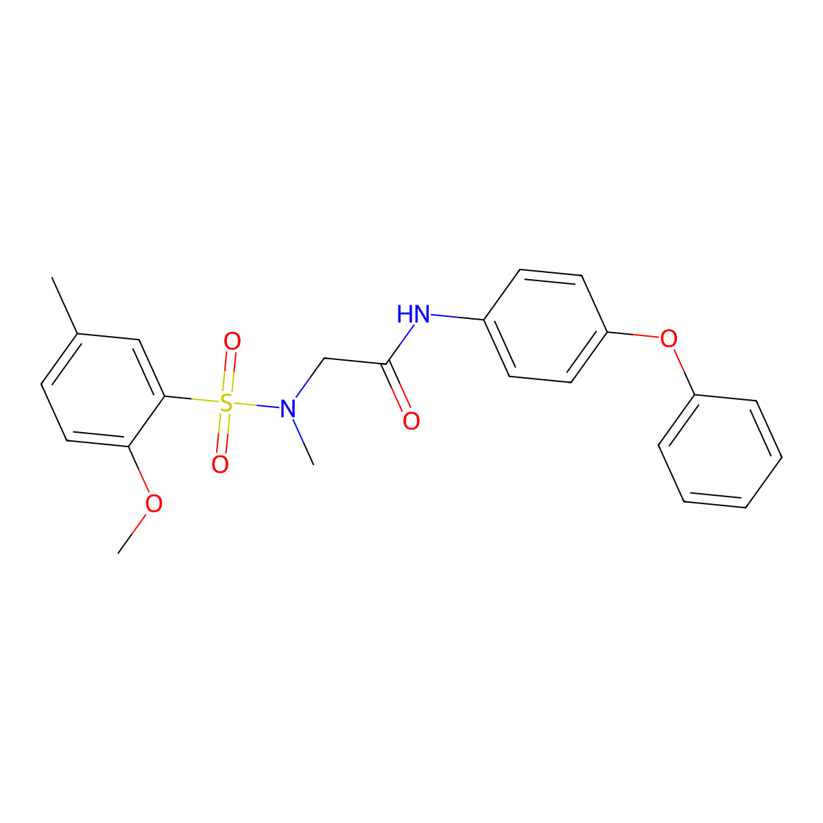 2-[(2-methoxy-5-methylphenyl)sulfonyl-methylamino]-N-(4-phenoxyphenyl)acetamide molecular structure, CAS 717865-02-6
