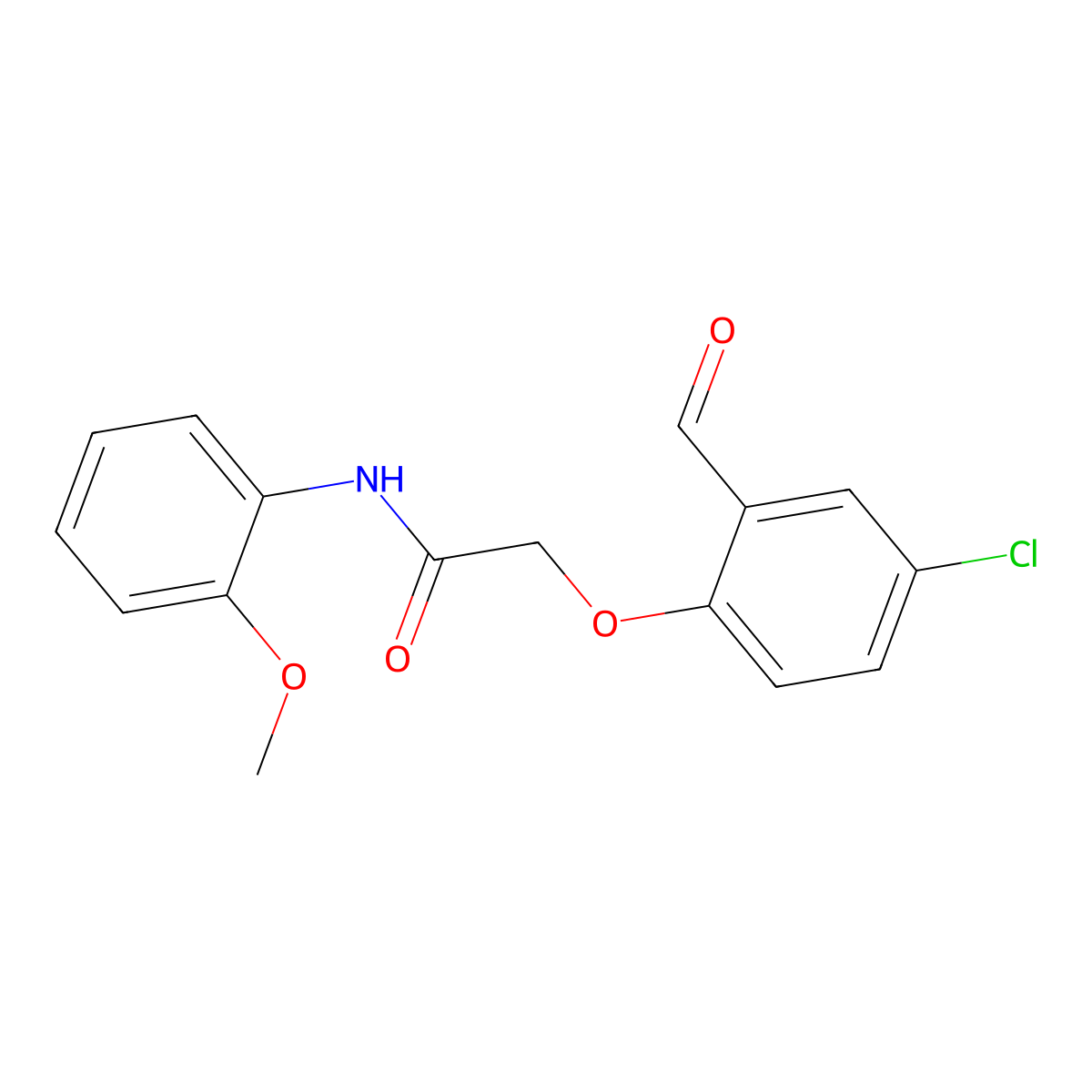 2-(4-chloro-2-formylphenoxy)-N-(2-methoxyphenyl)acetamide molecular structure, CAS 717865-21-9