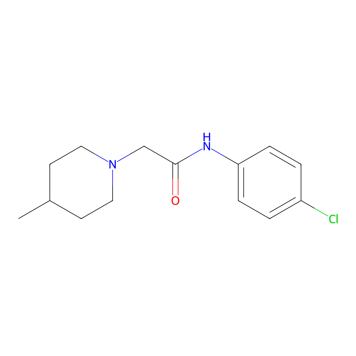 N-(4-chlorophenyl)-2-(4-methylpiperidin-1-yl)acetamide molecular structure, CAS 717865-30-0