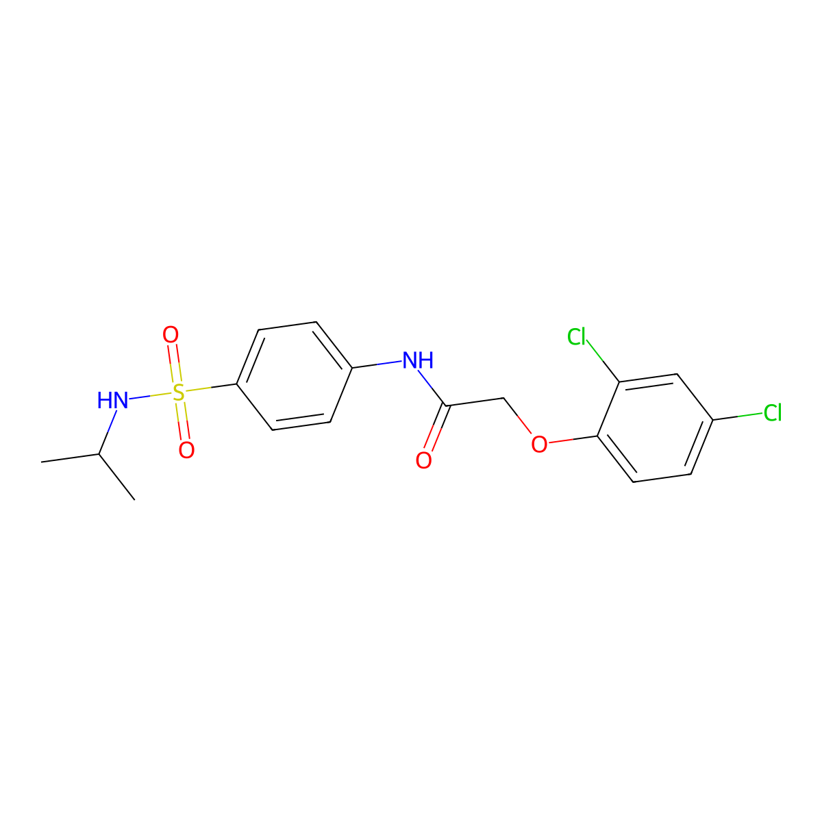 2-(2,4-dichlorophenoxy)-N-{4-[(isopropylamino)sulfonyl]phenyl}acetamide molecular structure, CAS 717865-32-2