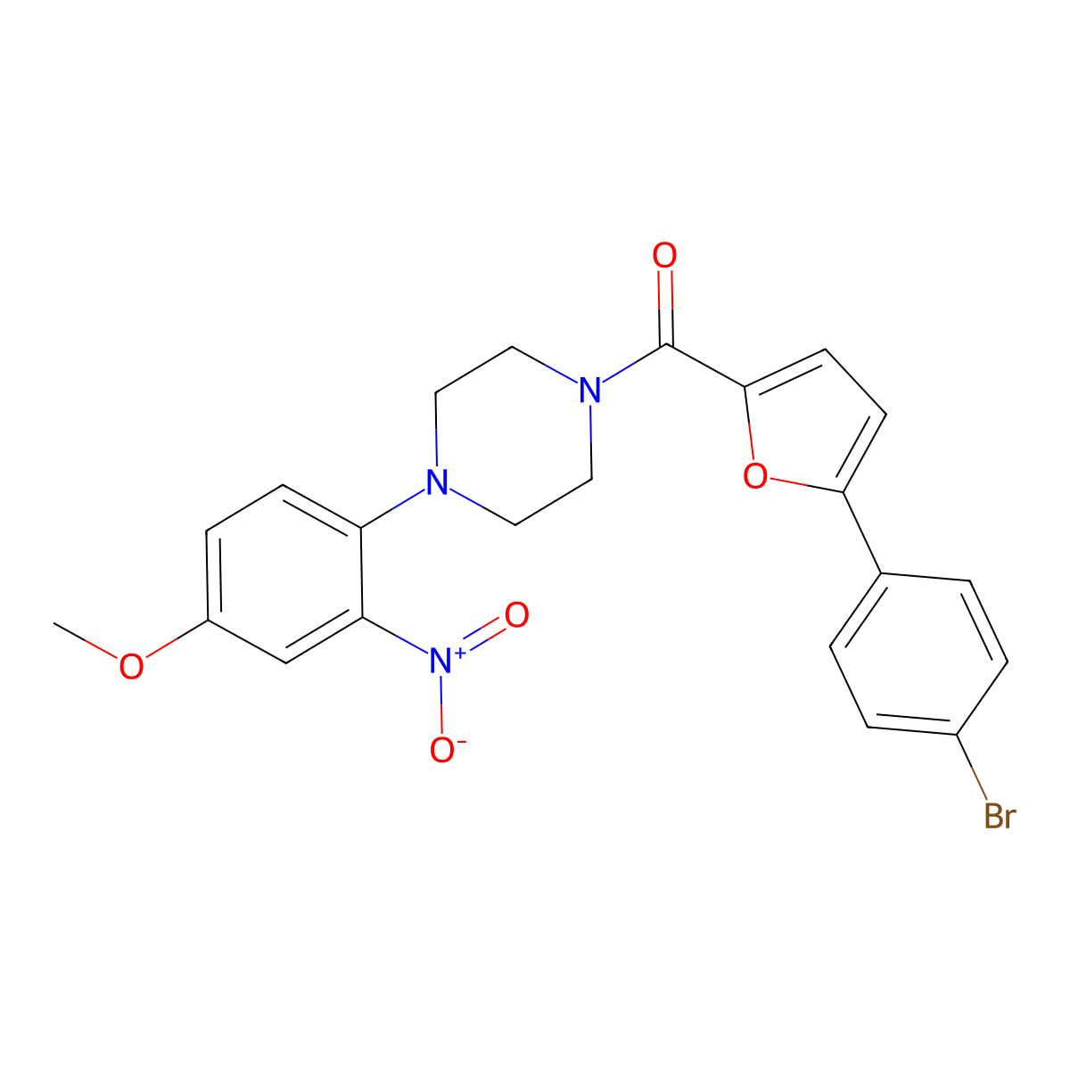 [5-(4-Bromophenyl)furan-2-yl]-[4-(4-methoxy-2-nitrophenyl)piperazin-1-yl]methanone molecular structure, CAS 717865-44-6