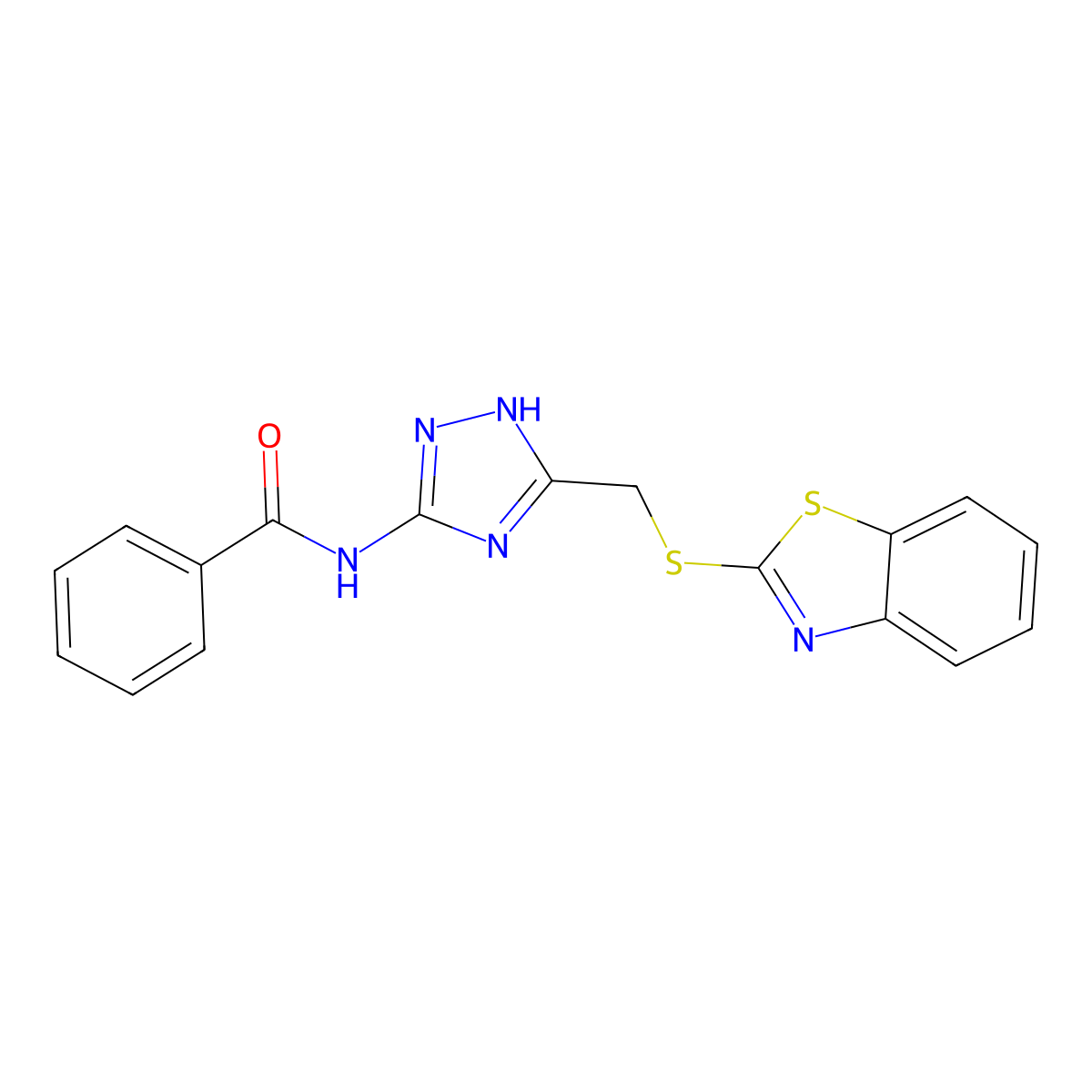 N-[5-(1,3-benzothiazol-2-ylsulfanylmethyl)-1H-1,2,4-triazol-3-yl]benzamide molecular structure, CAS 717865-52-6