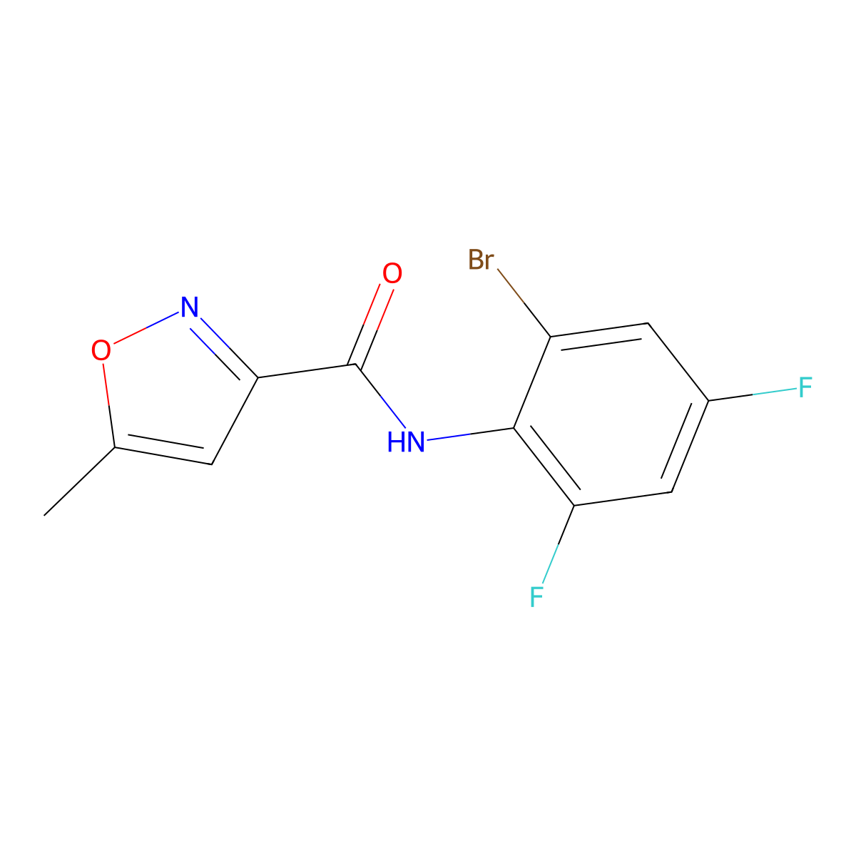 N-(2-bromo-4,6-difluorophenyl)-5-methyl-1,2-oxazole-3-carboxamide molecular structure, CAS 717866-64-3