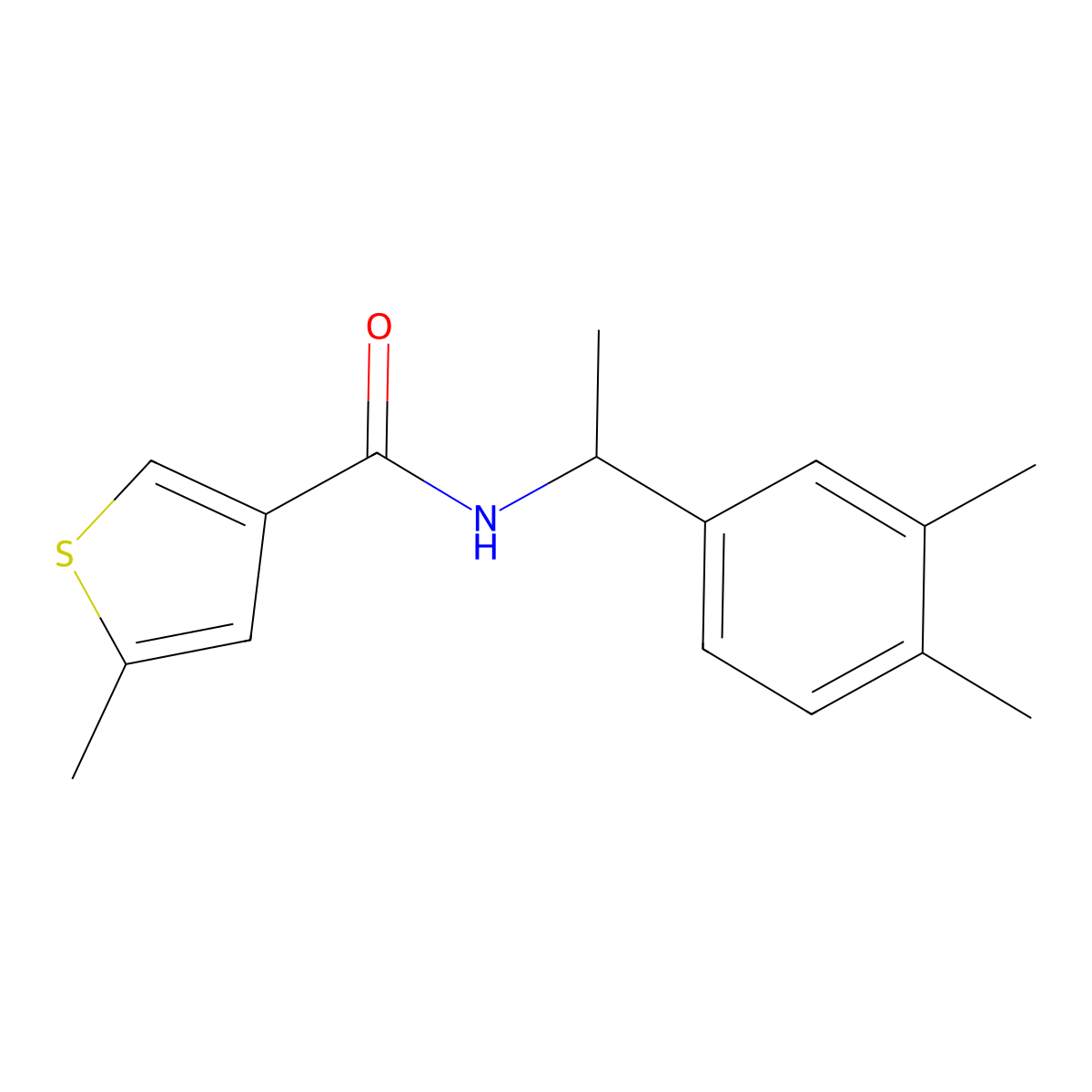 N-[1-(3,4-dimethylphenyl)ethyl]-5-methylthiophene-3-carboxamide molecular structure, CAS 717866-71-2