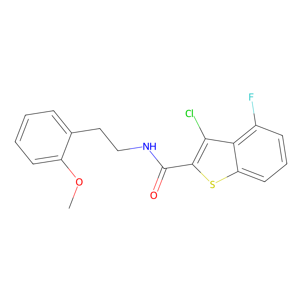 3-chloro-4-fluoro-N-[2-(2-methoxyphenyl)ethyl]-1-benzothiophene-2-carboxamide molecular structure, CAS 717866-72-3