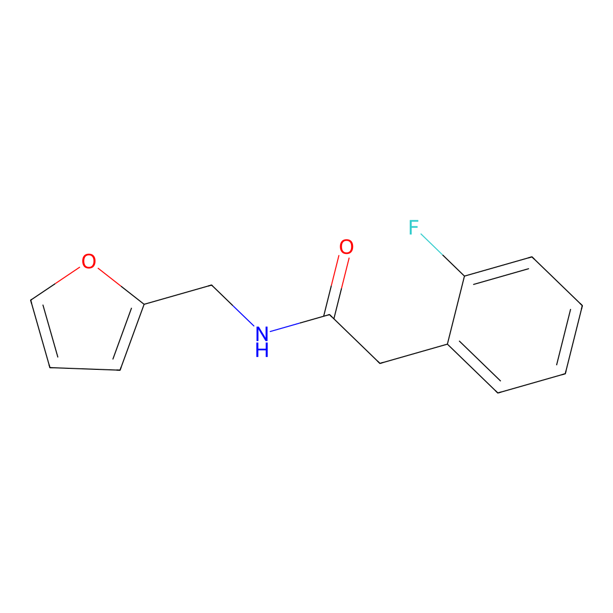 2-(2-fluorophenyl)-N-(furan-2-ylmethyl)acetamide molecular structure, CAS 717866-73-4