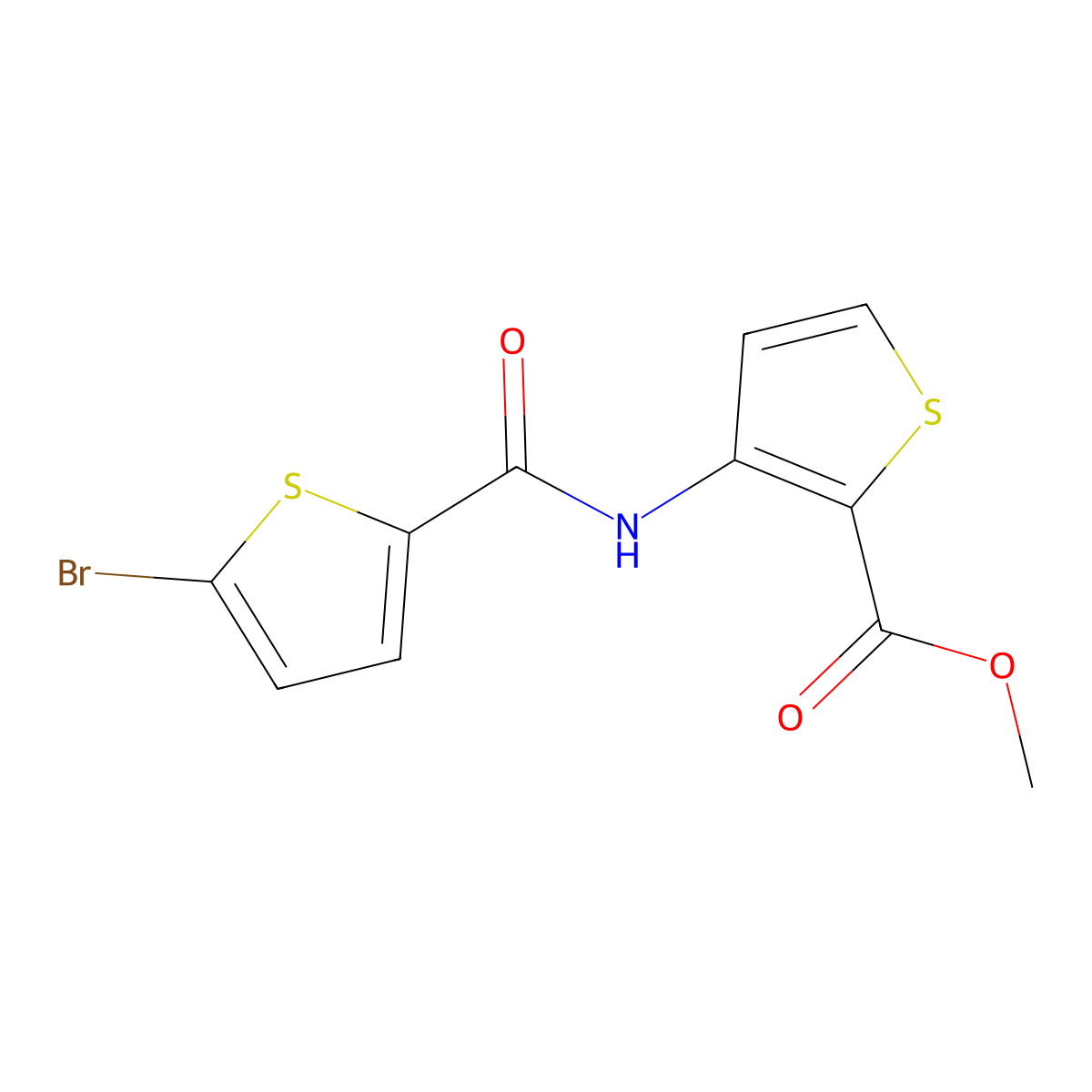Methyl 3-(5-bromothiophene-2-carboxamido)thiophene-2-carboxylate molecular structure, CAS 717866-86-9