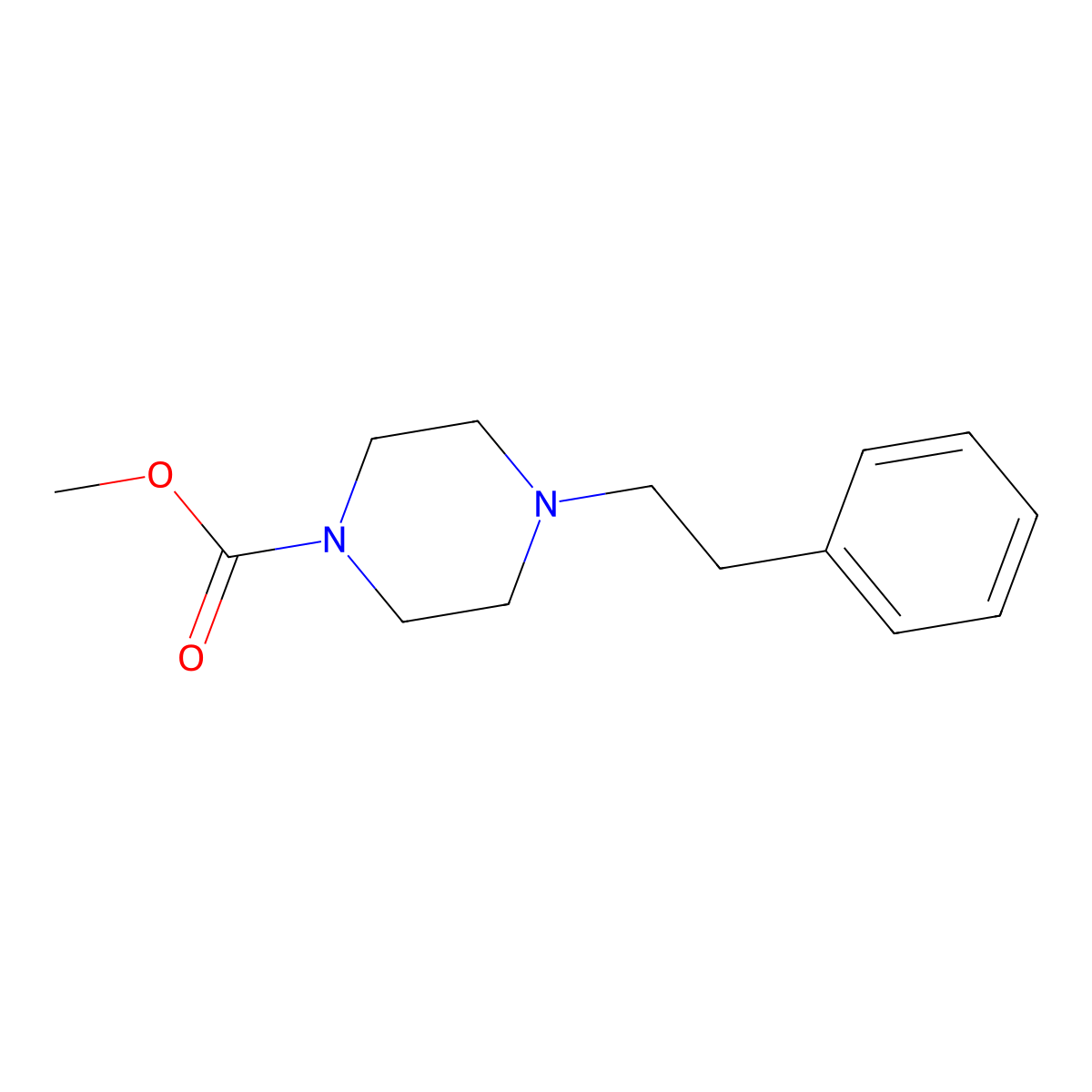 Methyl 4-(2-phenylethyl)piperazine-1-carboxylate molecular structure, CAS 717867-45-3