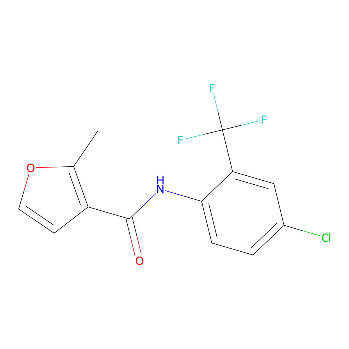 N-[4-chloro-2-(trifluoromethyl)phenyl]-2-methylfuran-3-carboxamide molecular structure, CAS 717867-46-4