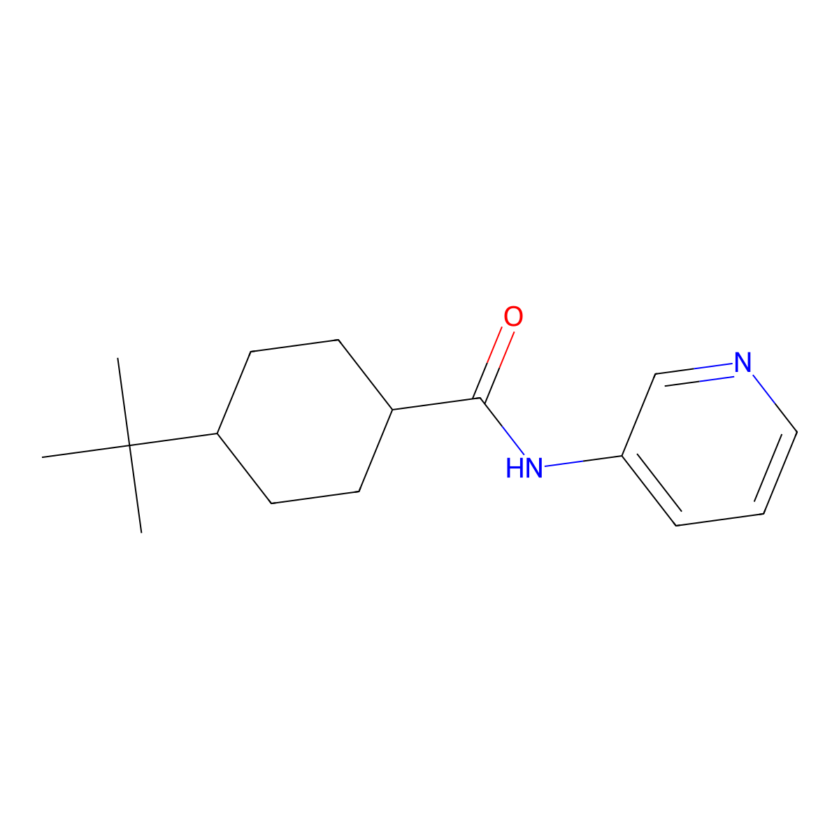 4-tert-butyl-N-3-pyridinylcyclohexanecarboxamide molecular structure, CAS 717867-55-5