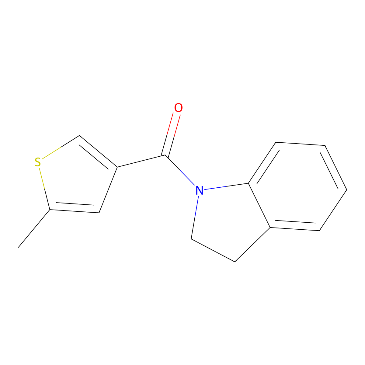 2,3-Dihydroindol-1-yl-(5-methylthiophen-3-yl)methanone molecular structure, CAS 717867-57-7