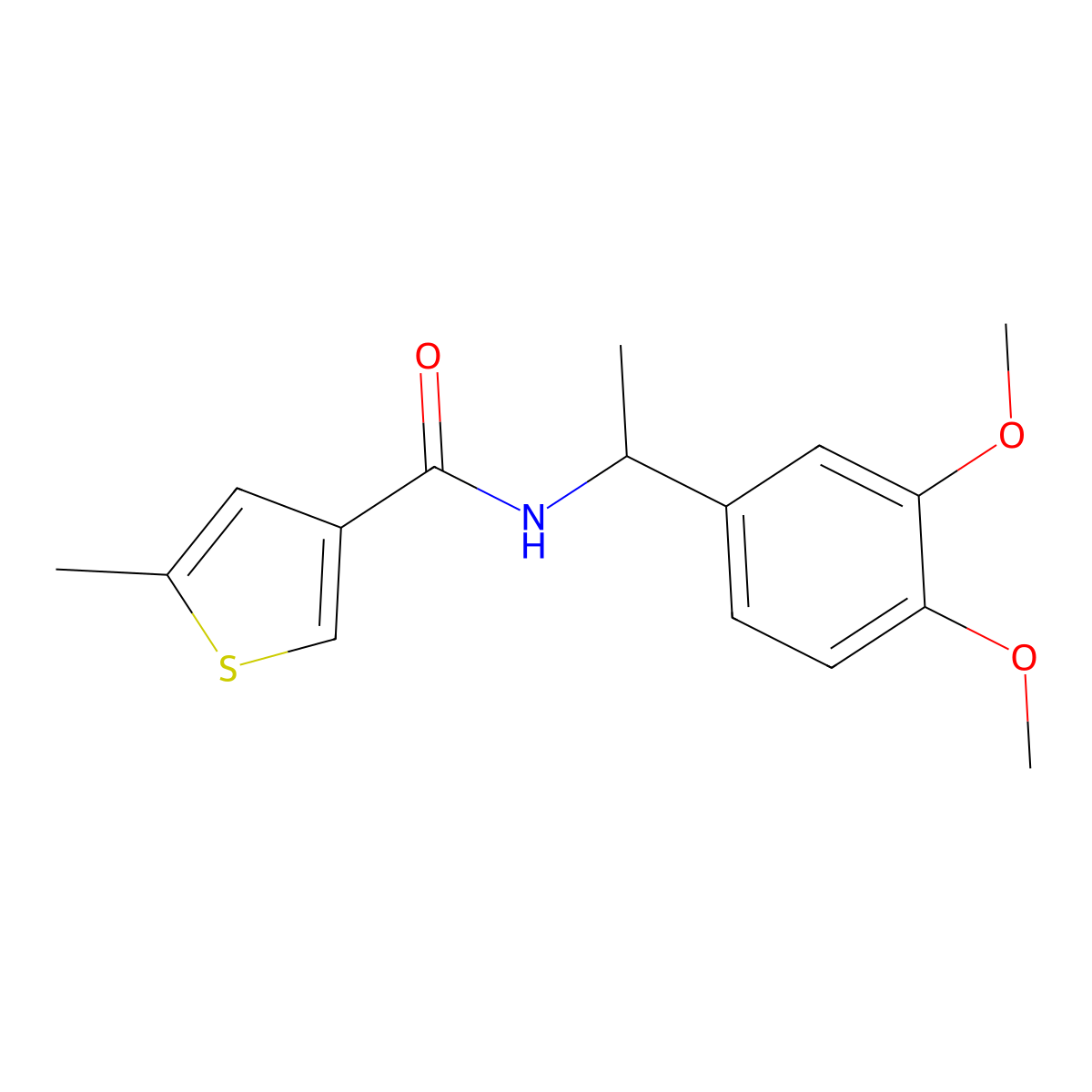 N-[1-(3,4-dimethoxyphenyl)ethyl]-5-methylthiophene-3-carboxamide molecular structure, CAS 717867-61-3