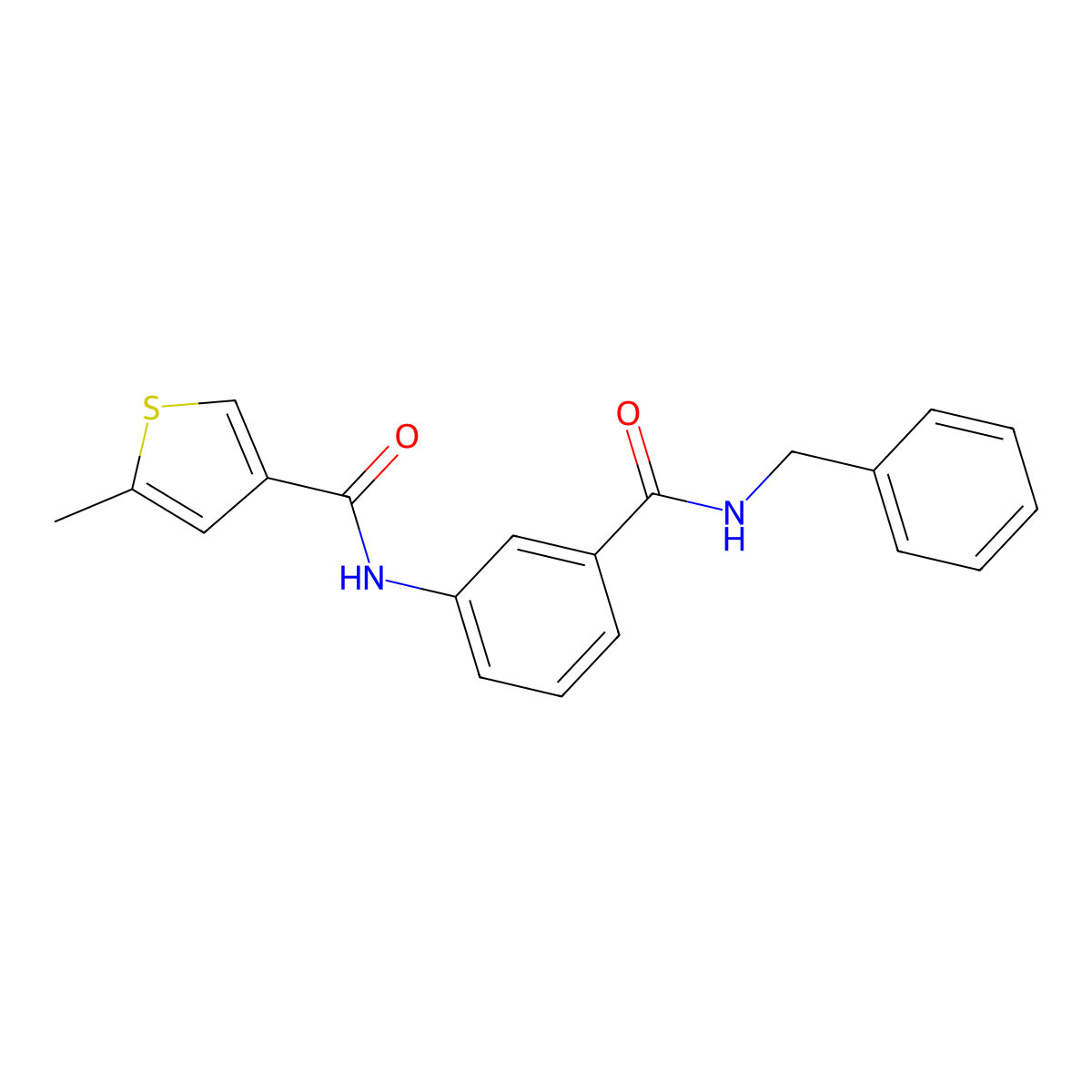 N-[3-(benzylcarbamoyl)phenyl]-5-methylthiophene-3-carboxamide molecular structure, CAS 717867-86-2