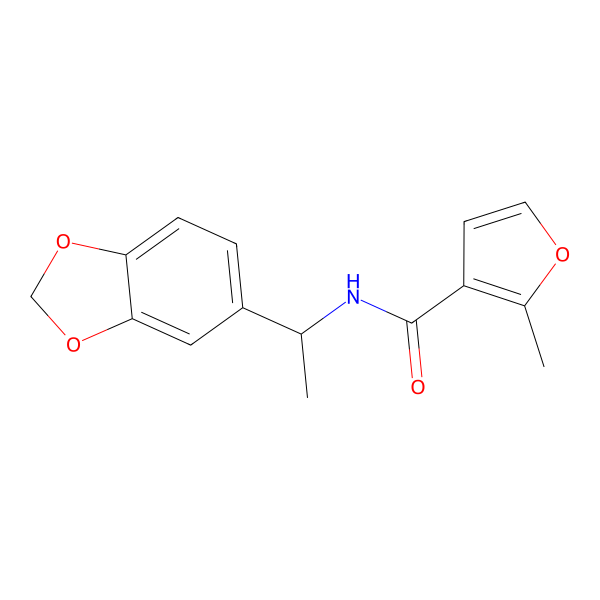 N-[1-(1,3-benzodioxol-5-yl)ethyl]-2-methylfuran-3-carboxamide molecular structure, CAS 717867-89-5