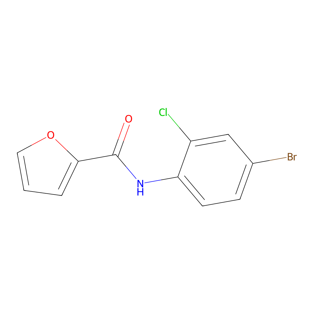 N-(4-bromo-2-chlorophenyl)furan-2-carboxamide molecular structure, CAS 717867-92-0
