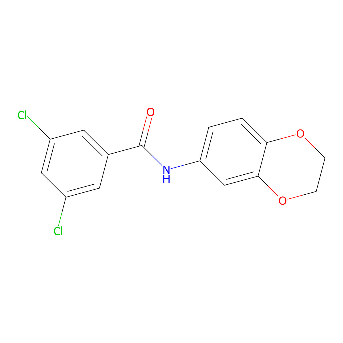 3,5-dichloro-N-(2,3-dihydro-1,4-benzodioxin-6-yl)benzamide molecular structure, CAS 717867-95-3
