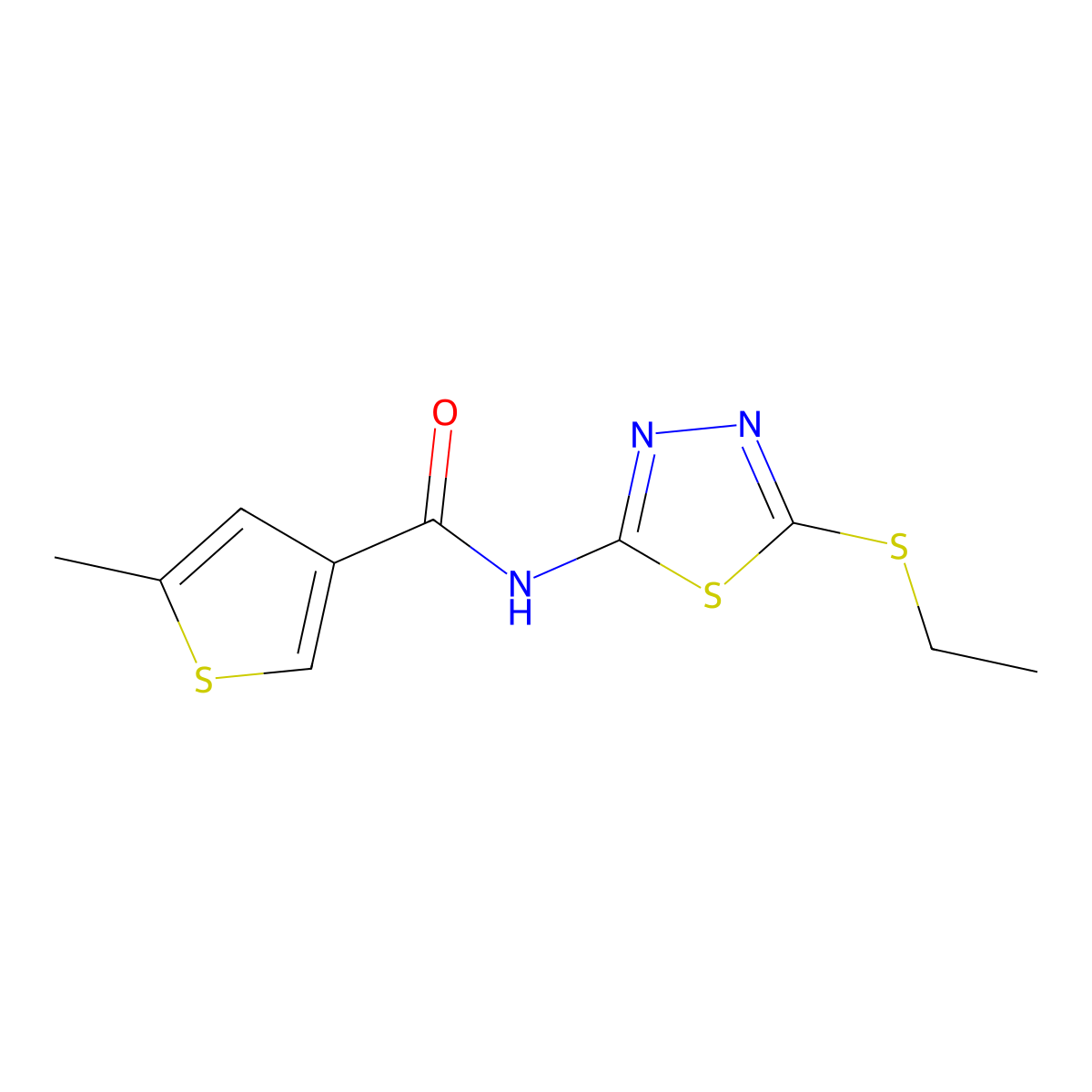 N-(5-ethylsulfanyl-1,3,4-thiadiazol-2-yl)-5-methylthiophene-3-carboxamide molecular structure, CAS 717868-00-3