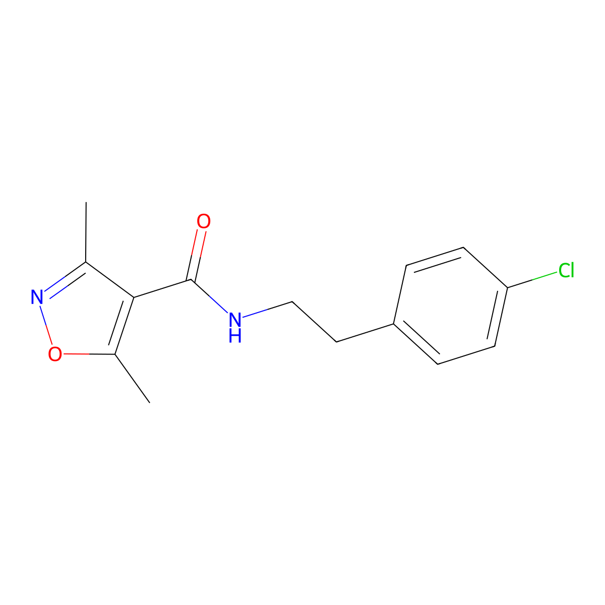N-[2-(4-chlorophenyl)ethyl]-3,5-dimethyl-1,2-oxazole-4-carboxamide molecular structure, CAS 717868-06-9