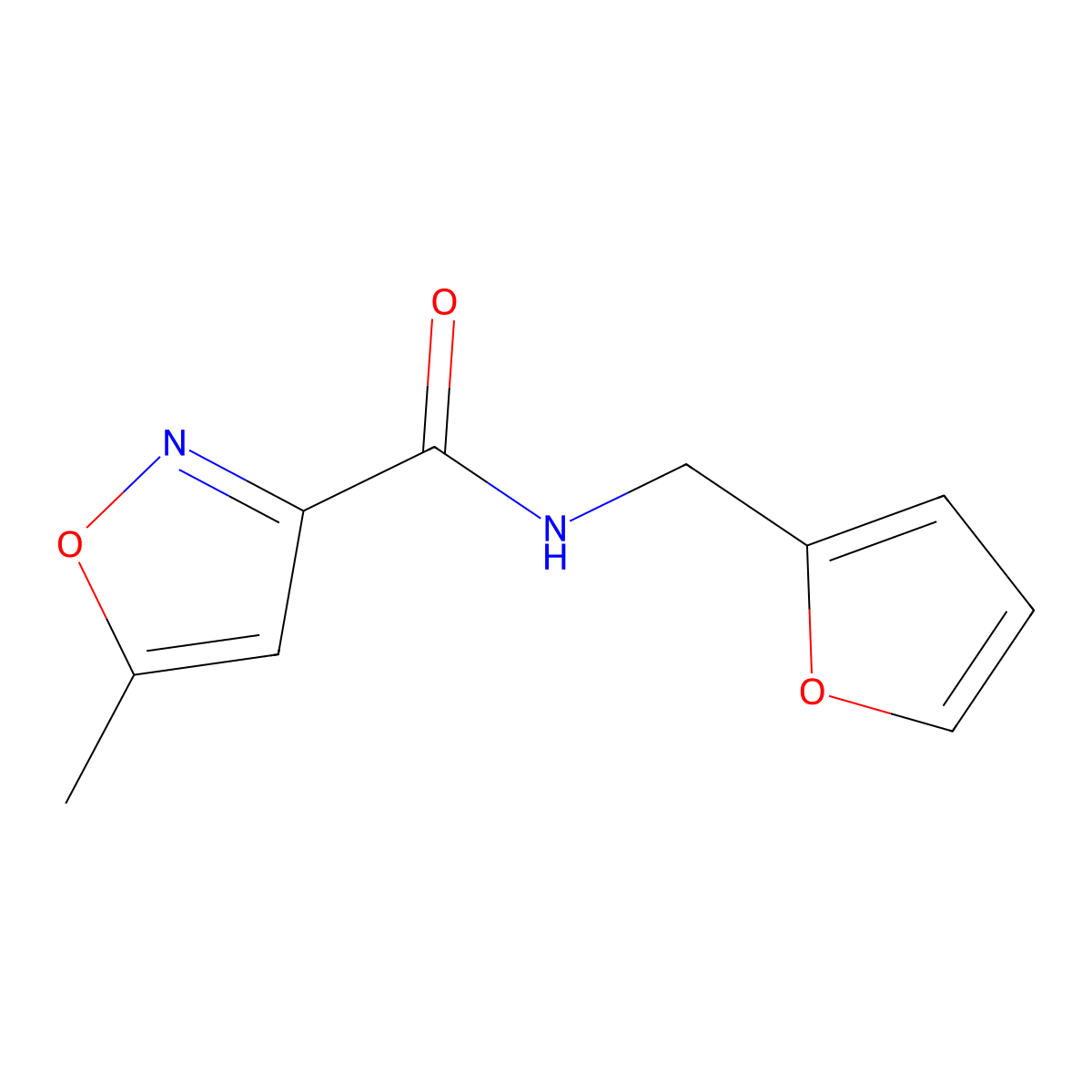 N-(furan-2-ylmethyl)-5-methyl-1,2-oxazole-3-carboxamide molecular structure, CAS 717868-08-1