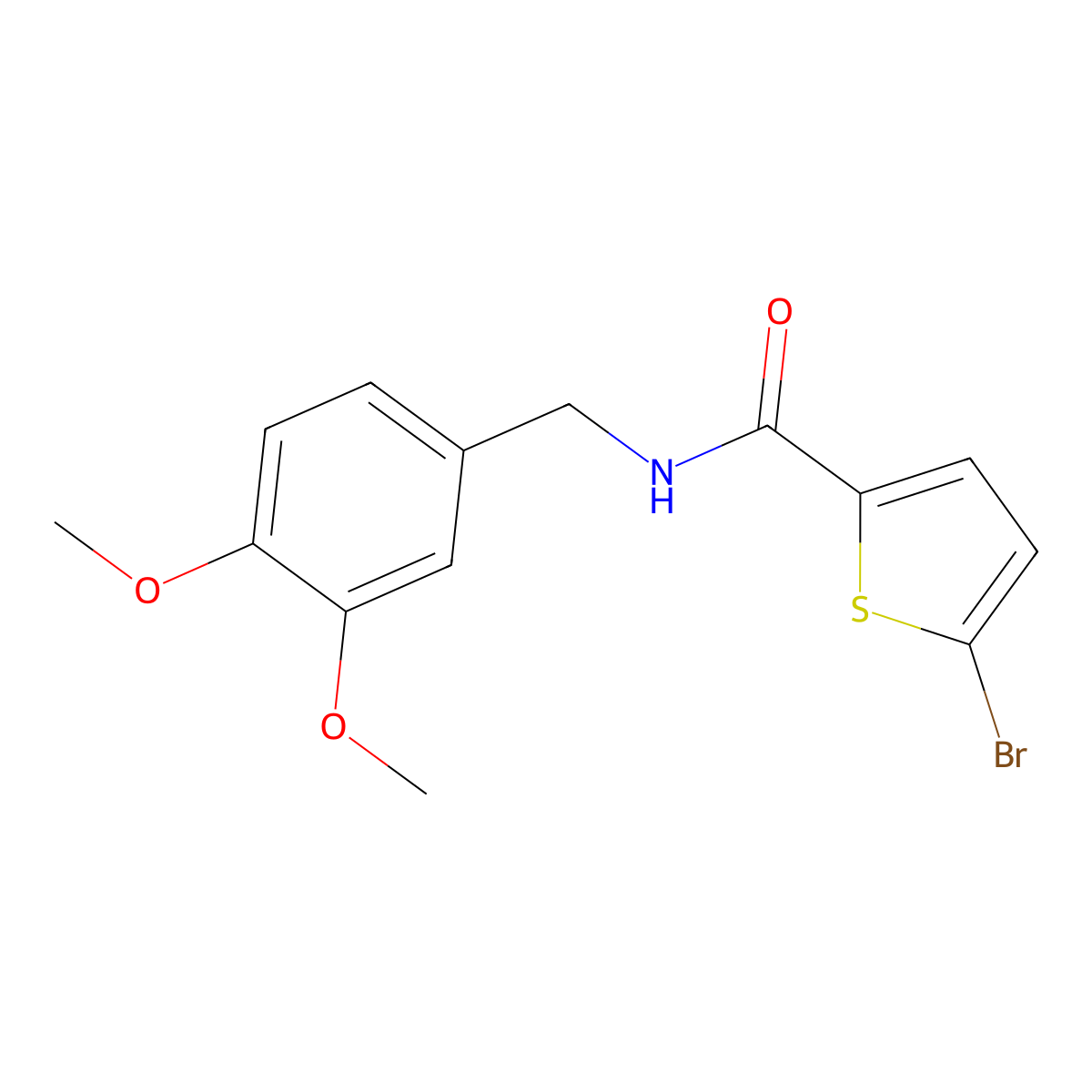 5-bromo-N-[(3,4-dimethoxyphenyl)methyl]thiophene-2-carboxamide molecular structure, CAS 717868-25-2