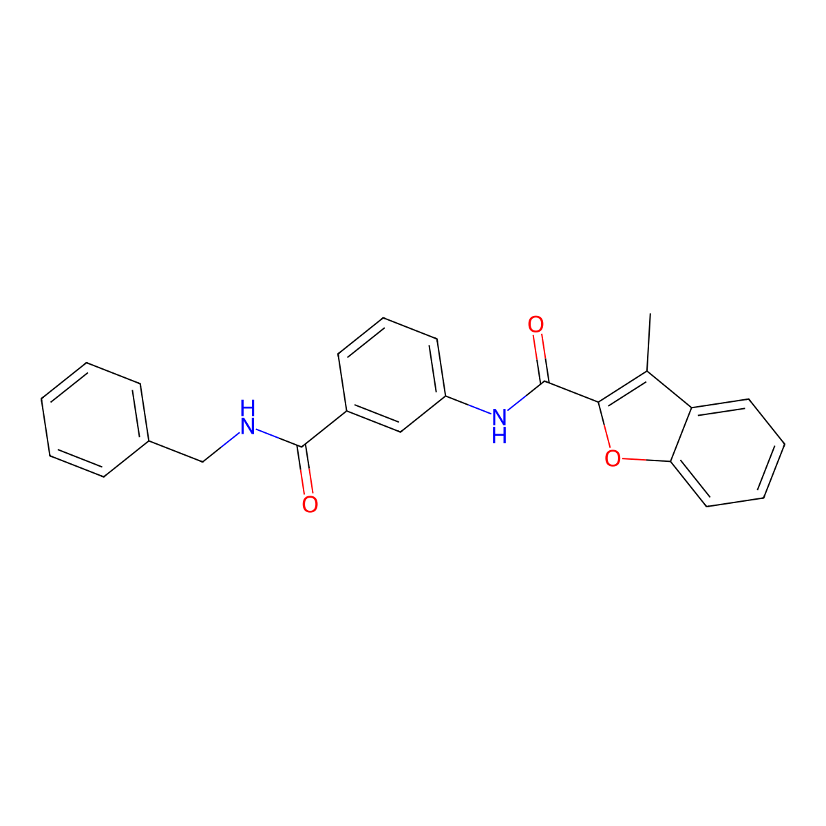 N-[3-(benzylcarbamoyl)phenyl]-3-methyl-1-benzofuran-2-carboxamide molecular structure, CAS 717868-29-6