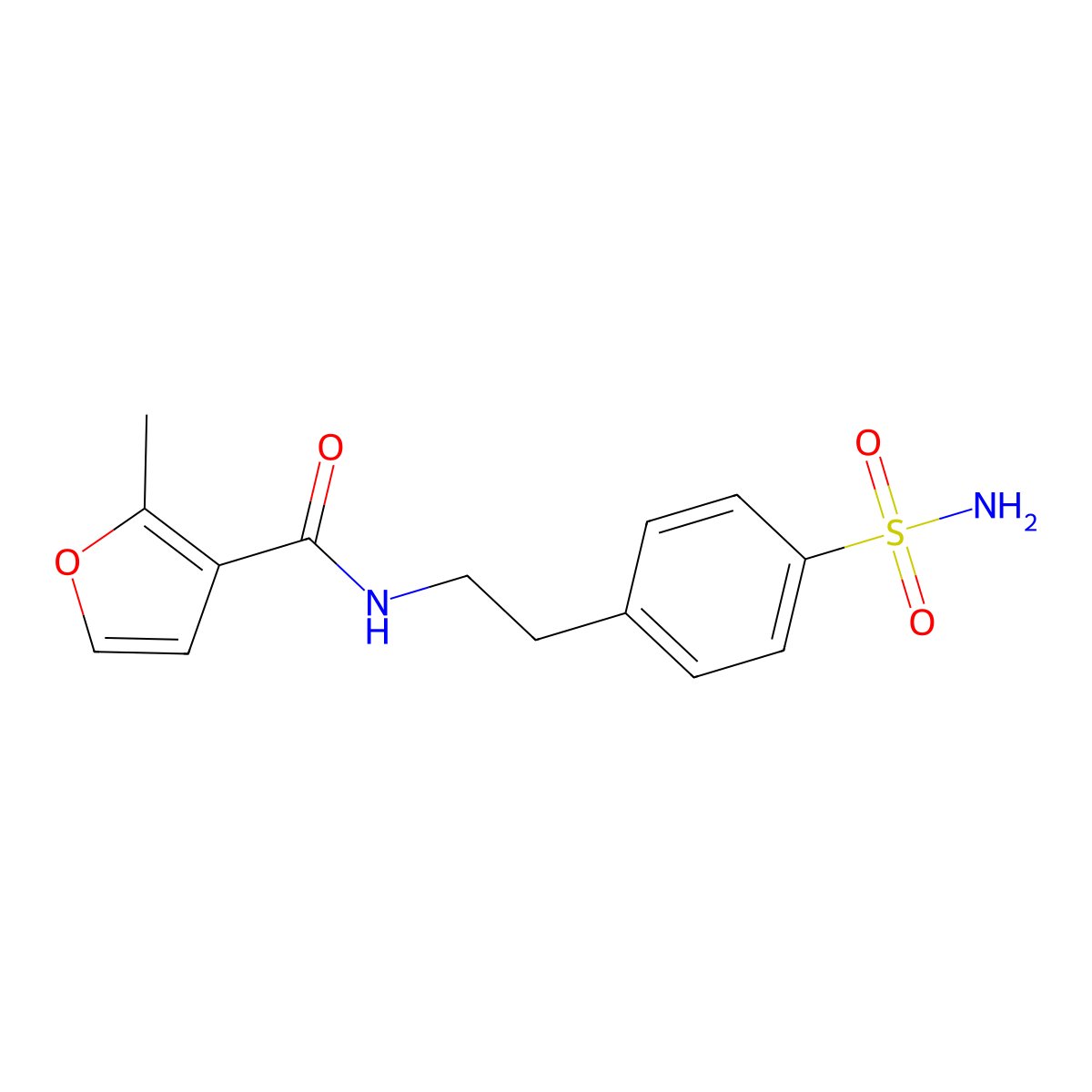2-methyl-N-[2-(4-sulfamoylphenyl)ethyl]furan-3-carboxamide molecular structure, CAS 717868-45-6