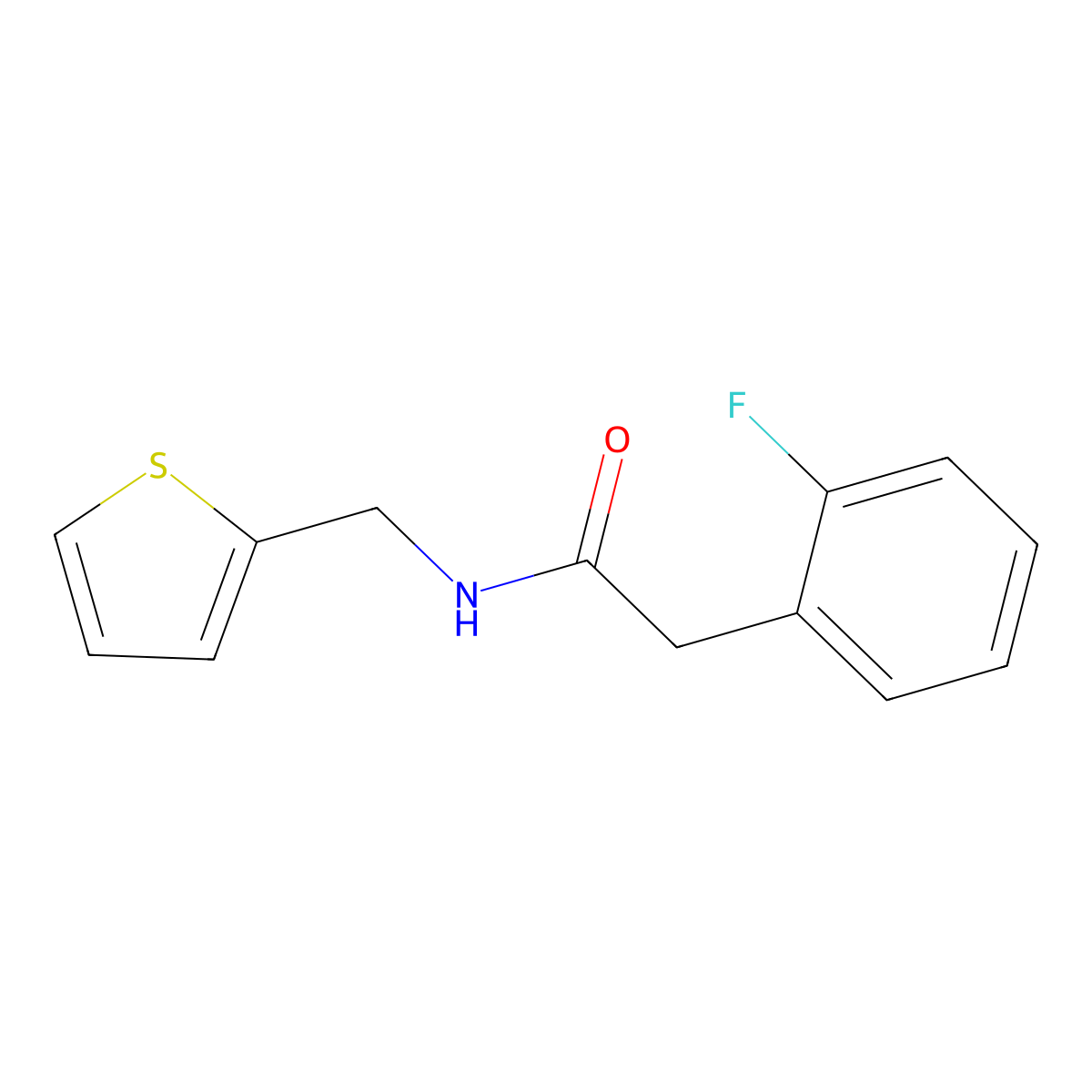 2-(2-fluorophenyl)-N-(thiophen-2-ylmethyl)acetamide molecular structure, CAS 717868-50-3