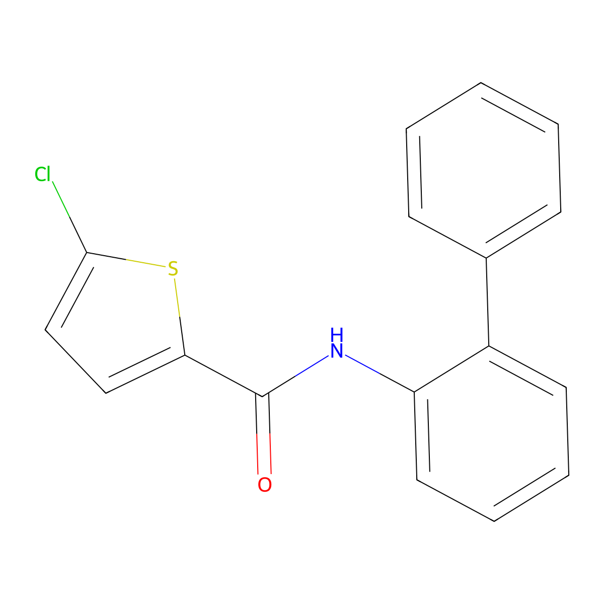 5-chloro-N-(2-phenylphenyl)thiophene-2-carboxamide molecular structure, CAS 717868-78-5